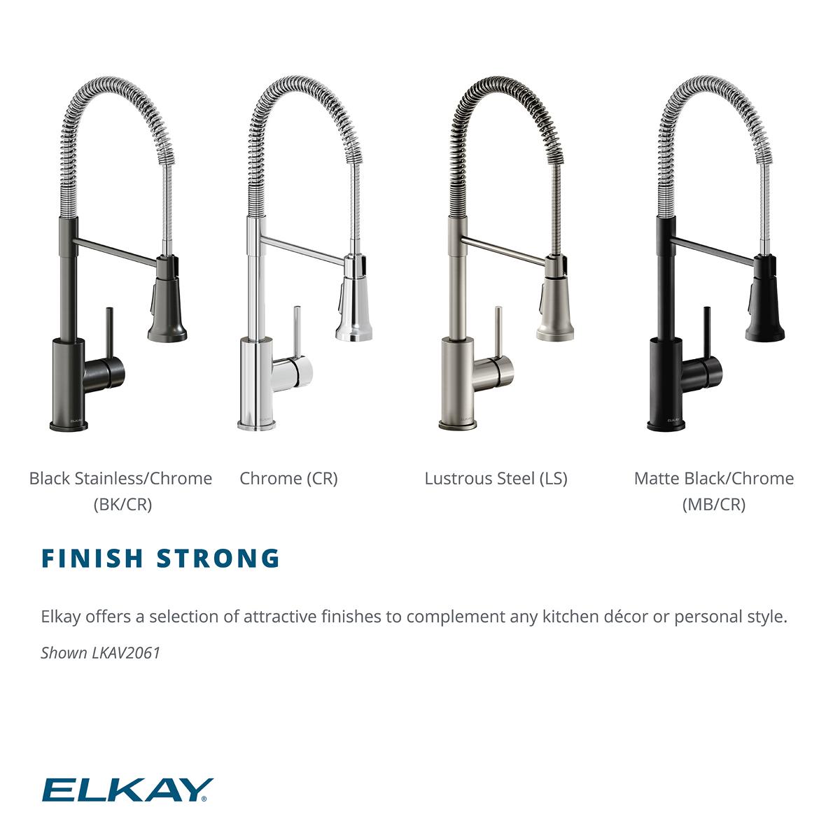 Alternate Image for Elkay Avado Lever Handle Semiprofessional Spout Brass ADA Kitchen Faucet, Matte Black and Chrome, LKAV2061MBCR