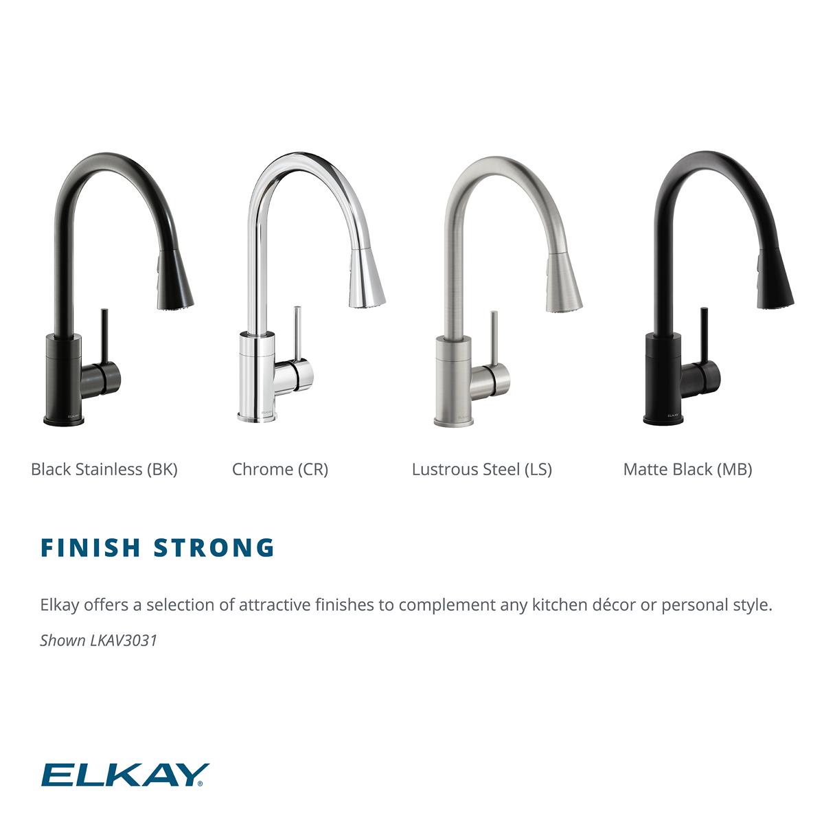 Alternate Image for Elkay Avado Forward Only Lever Handle Pull-down Spray Spout Brass ADA Kitchen Faucet, Matte Black, LKAV3031MB