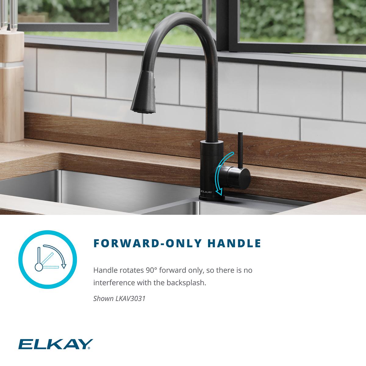 Alternate Image for Elkay Forward Only Lever Handle Pull-down Spray Spout Brass ADA Kitchen Faucet, Lustrous Steel, LKGT4083LS