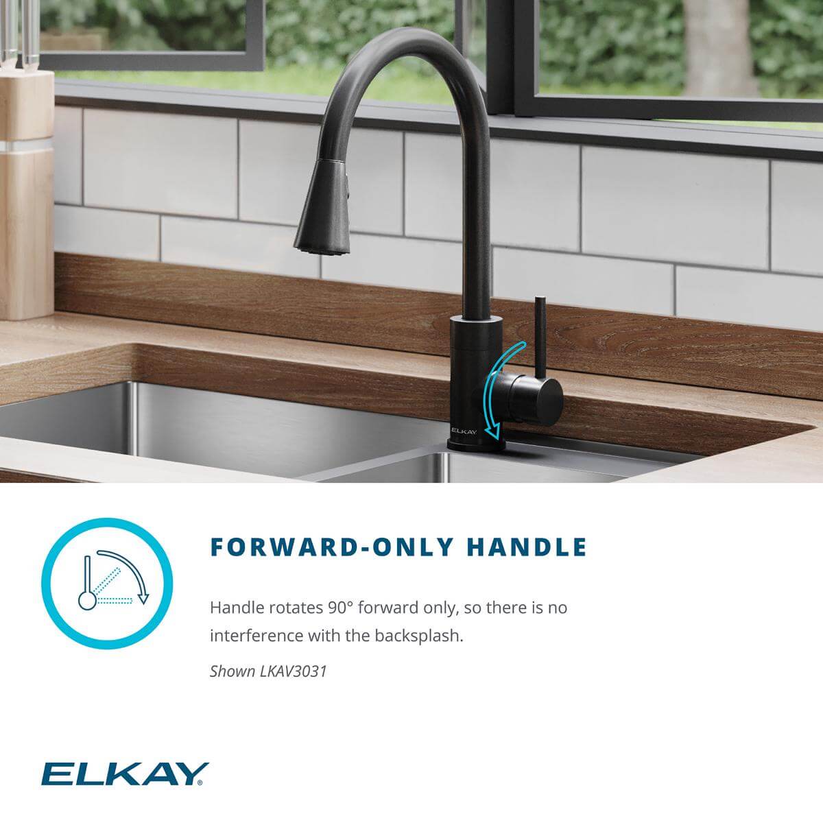 Alternate Image for Elkay Avado Forward Only Lever Handle Pull-down Spray Spout Brass ADA Kitchen Faucet, Lustrous Steel, LKAV3031LS