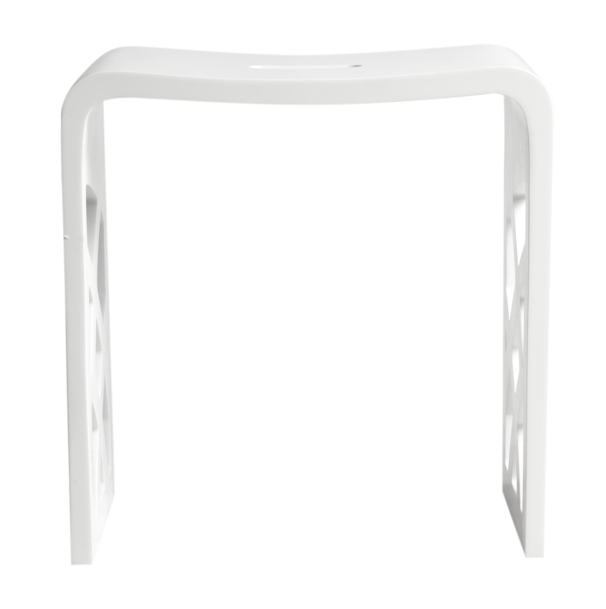 Alternate Image for ALFI brand ABST88 Designer White Matte Solid Surface Resin Bathroom / Shower Stool