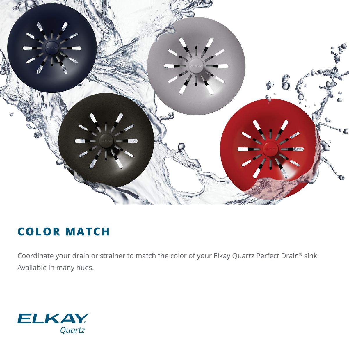 Alternate Image for Elkay Quartz Perfect Drain 3-1/2" Removable Polymer Basket Strainer and Rubber Stopper Dusk Gray, LKPDQSGY
