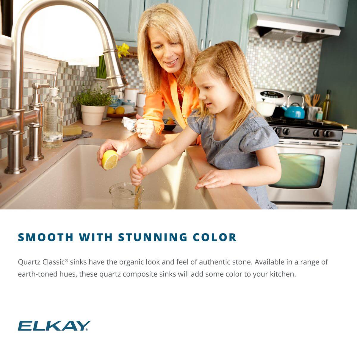 Alternate Image for Elkay Quartz Classic 33" Undermount Quartz Kitchen Sink, 60/40 Double Bowl, Mocha, ELGULBO3322MC0