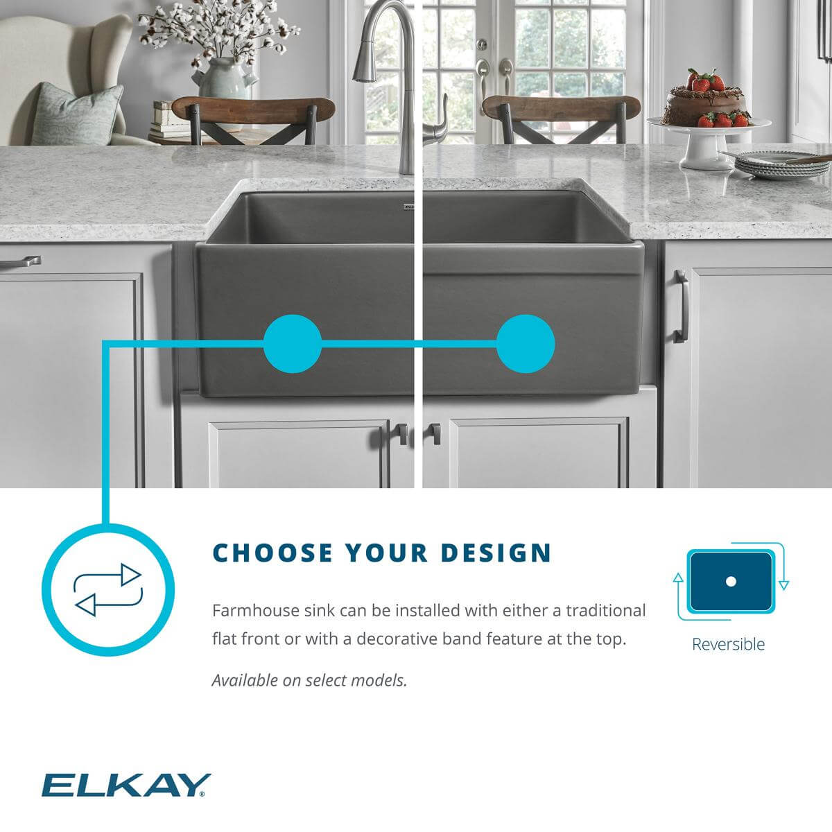 Alternate Image for Elkay 30" Fireclay Farmhouse Sink Kit with Faucet, Single Bowl Matte Gray, SWUF28179MGFLC