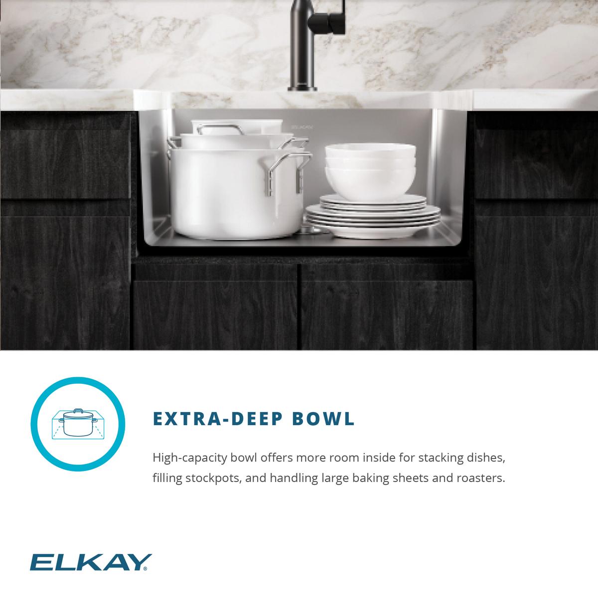 Alternate Image for Elkay Crosstown 23" Undermount Stainless Steel Kitchen Sink Kit with Faucet, Single Bowl 18 Gauge, ECTRU21179TFLC
