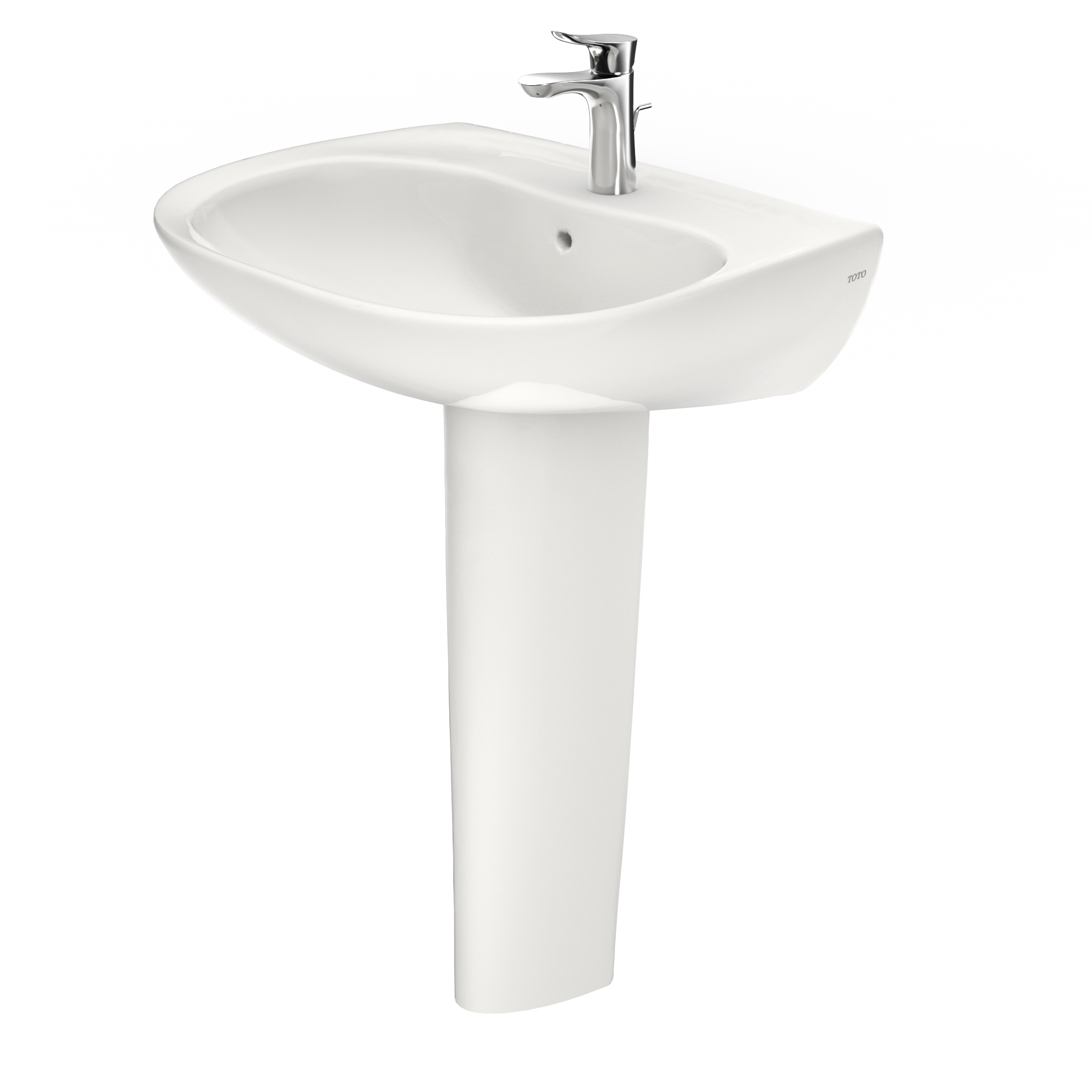 Alternate Image for TOTO Prominence Oval Basin Pedestal Bathroom Sink with CeFiONtect for Single Hole Faucets, Colonial White, Vitreous China, LPT242G#11