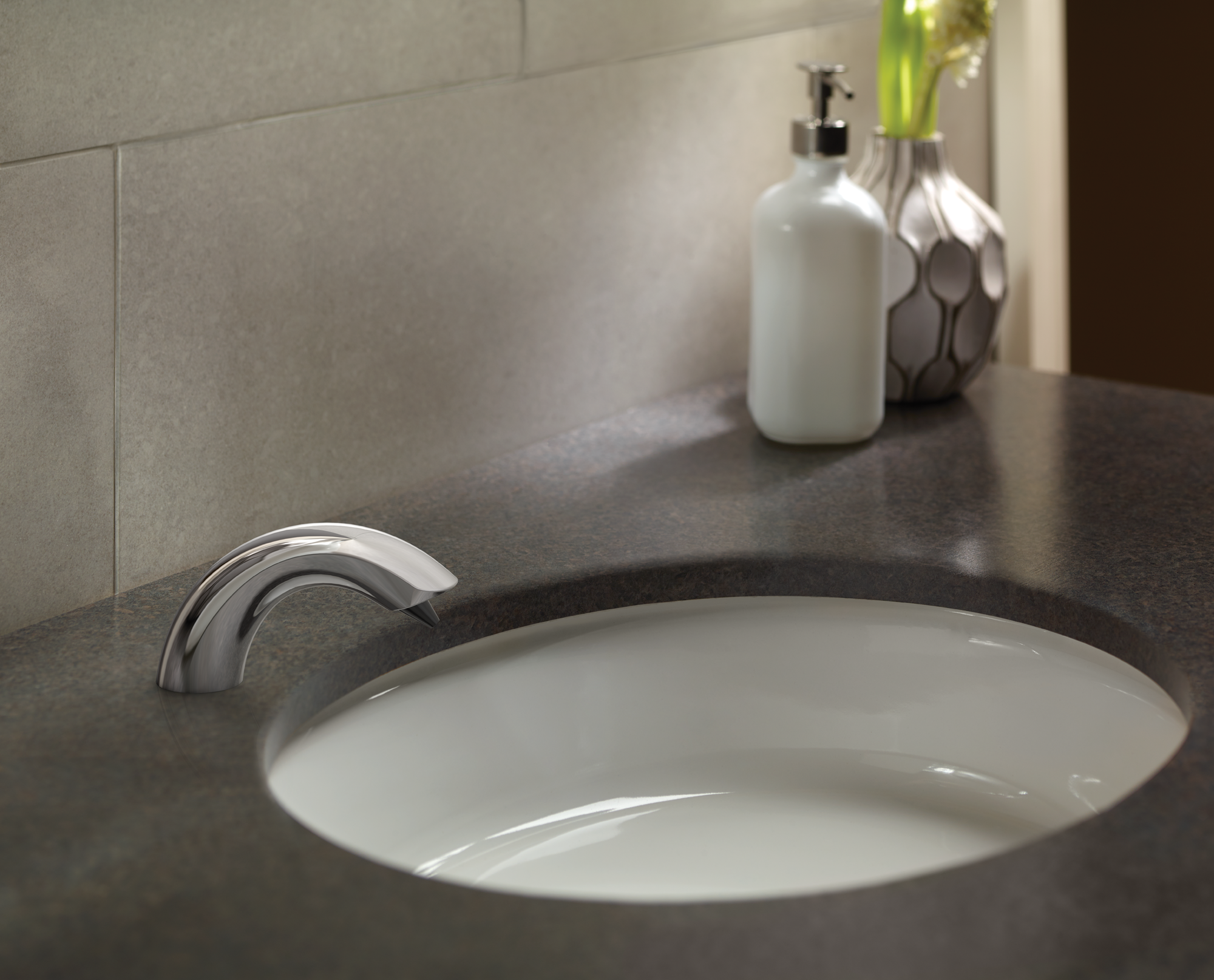 Alternate Image for TOTO Touchless Auto Sensor Soap Dispenser Controller with 3 Liter Reservoir Tank and 3 Spouts, Chrome- Plastic|Brass, Polished Chrome, TES203AA#CP