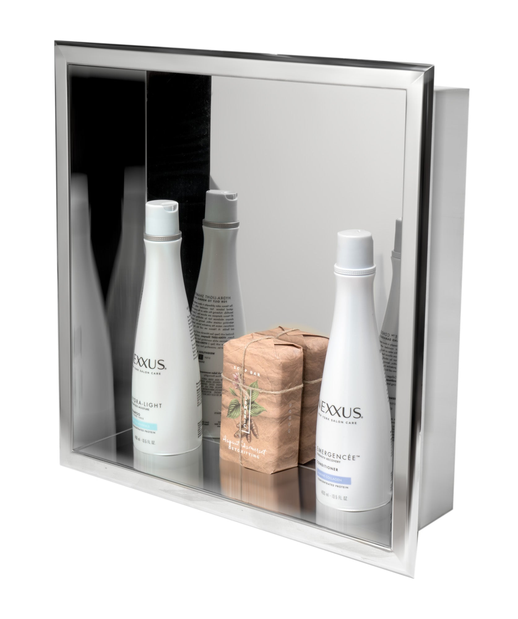 ALFI brand ABN1616-PSS 16 x 16 Polished Stainless Steel Square Single Shelf Bath Shower Niche, 20 Gauge