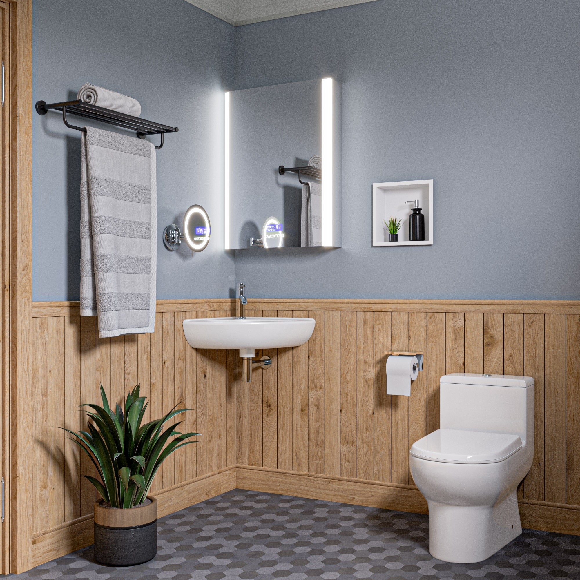 Alternative View of ALFI brand 22" x 18.63" Oval Wall Mount Porcelain Bathroom Sink, White, 1 Faucet Hole, ABC120