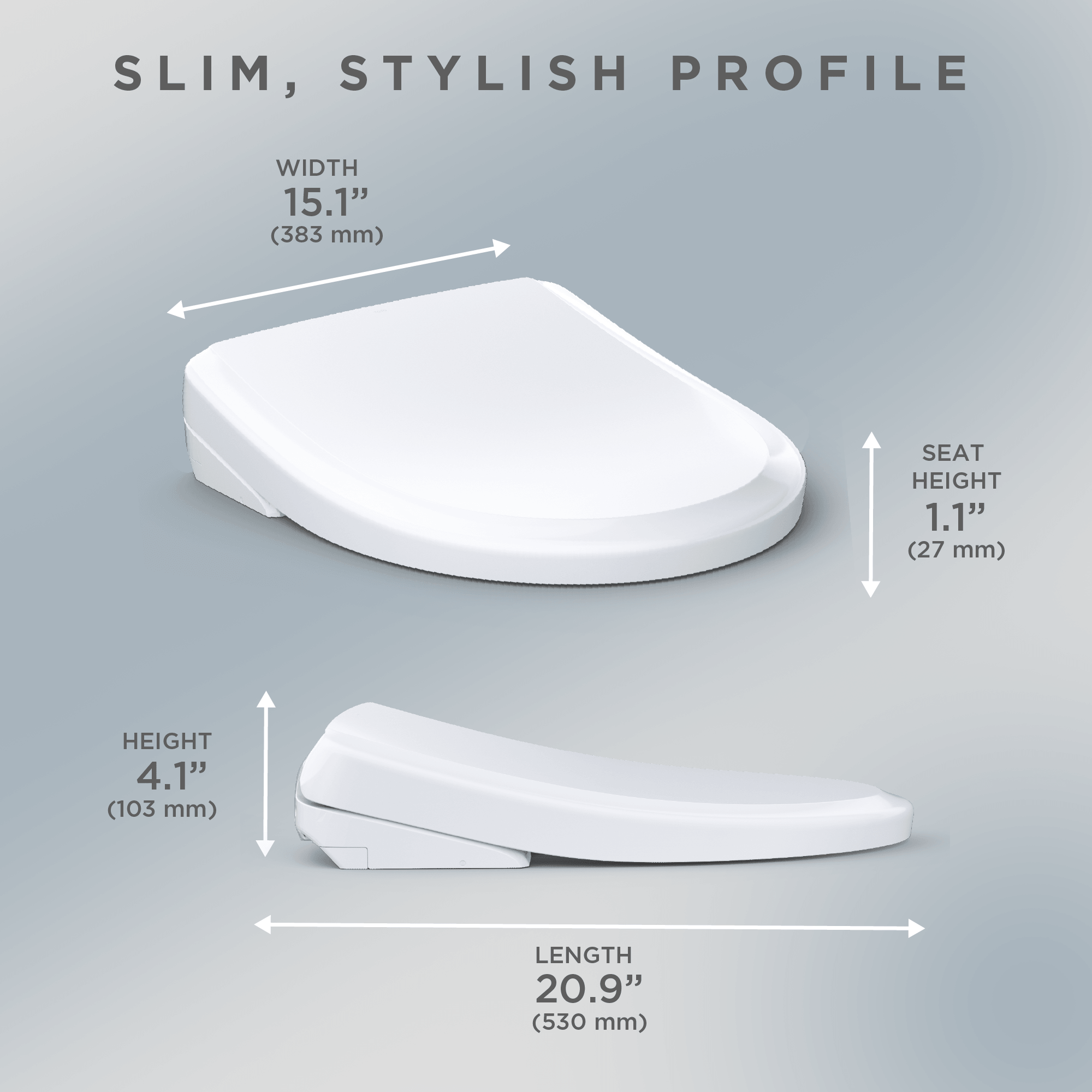 Alternate Image for TOTO S7A WASHLET+ Electronic Bidet Toilet Seat, EWATER+ Bowl and Wand Cleaning, Auto Open and Close Classic Lid, Elongated, Cotton White, Plastic, SW4734AT40#01