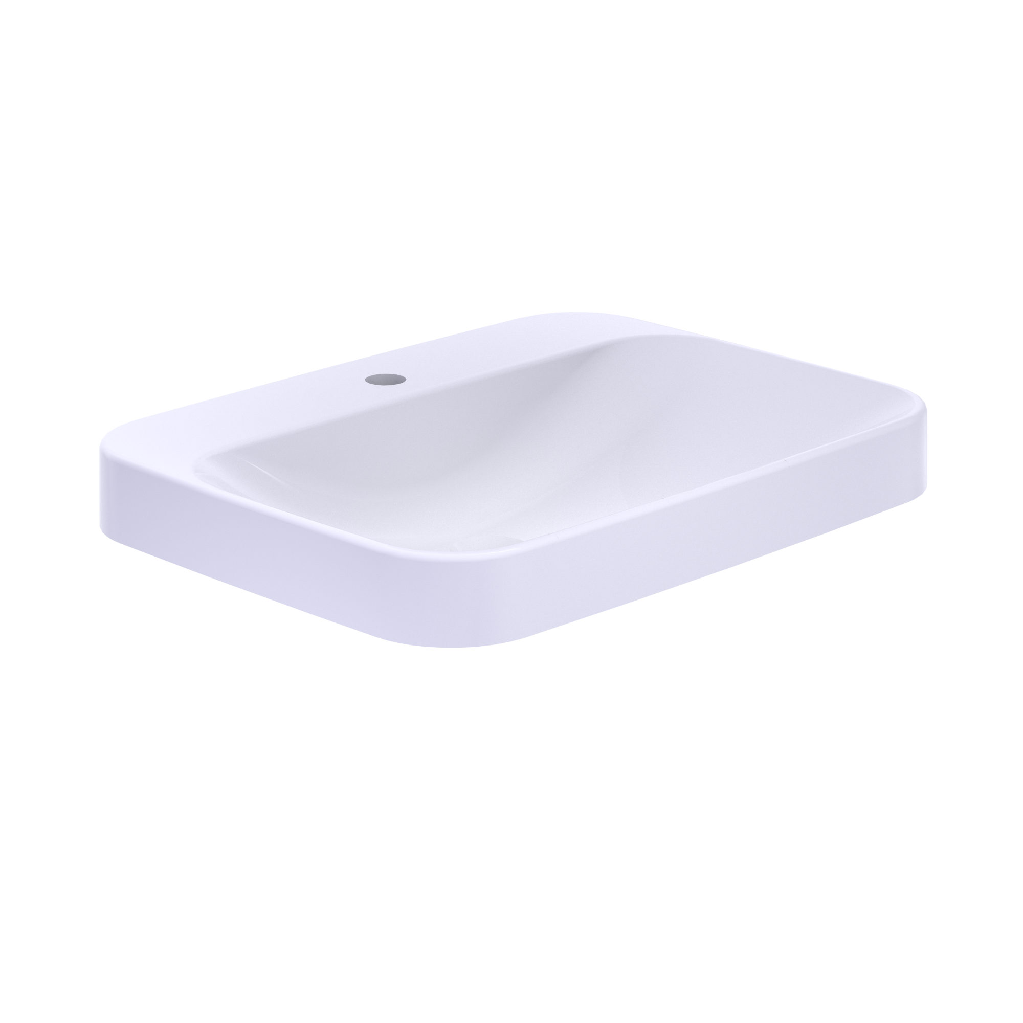 Alternate Image for TOTO Arvina Rectangular 23" Vessel Bathroom Sink with CEFIONTECT for Single Hole Faucets, Cotton White, Vitreous China, LT416G#01