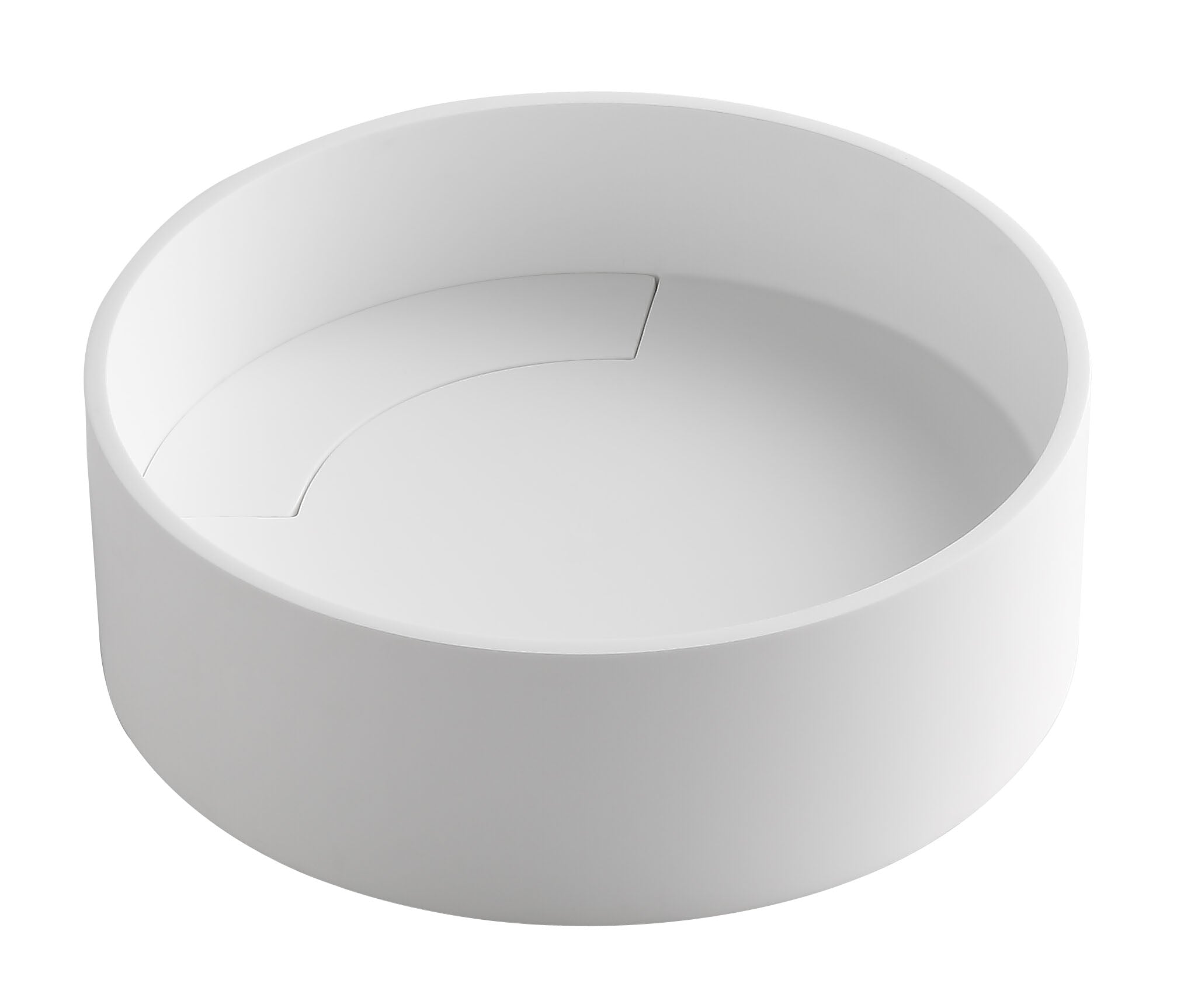 Alternate Image for ALFI brand 15.13" x 15.13" Round Above Mount Resin Bathroom Sink, White Matte, No Faucet Hole, ABRS15R