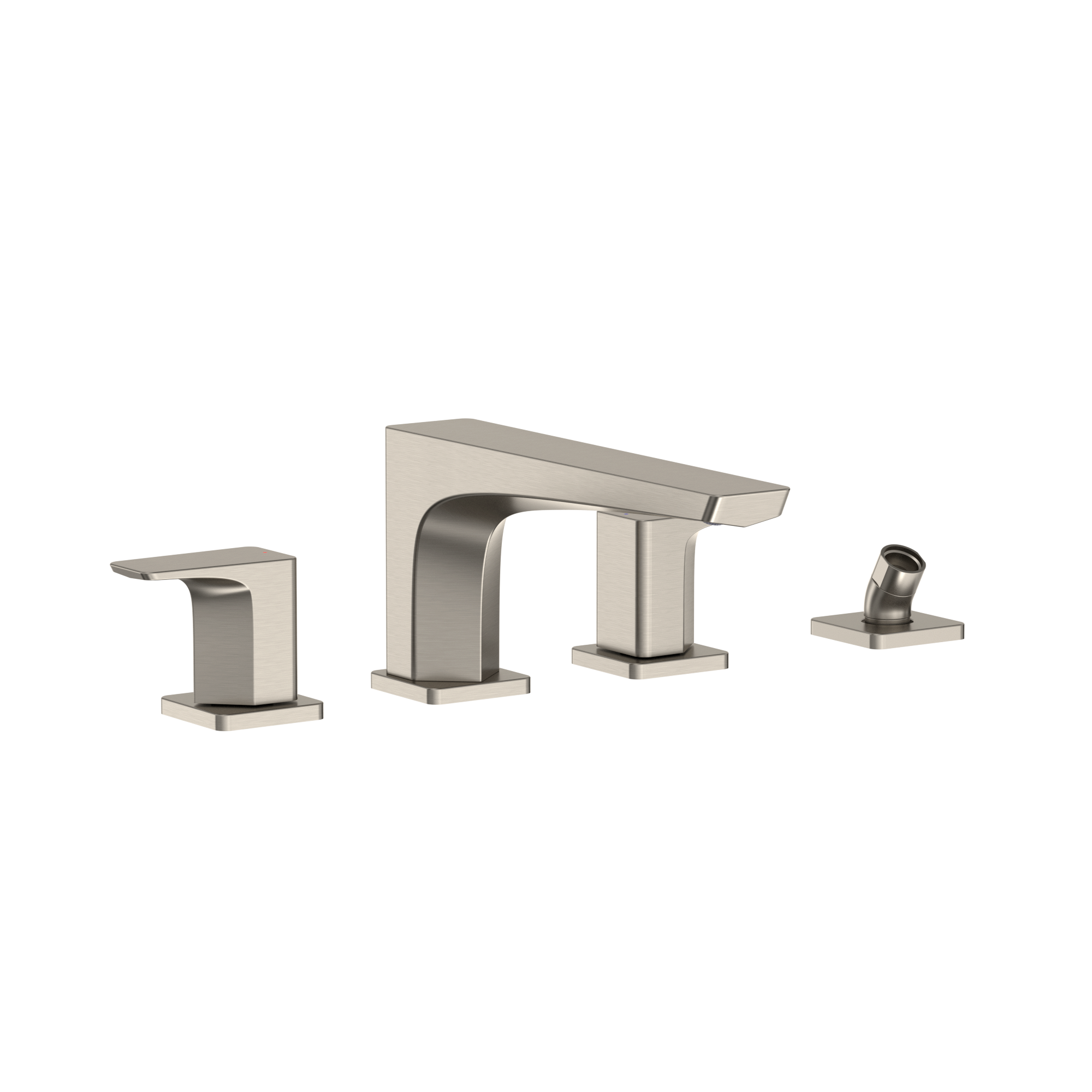 Alternate Image for TOTO GE Two-Handle Deck-Mount Roman Tub Filler Trim with Handshower, Brushed Nickel, Brass, TBG07202U#BN