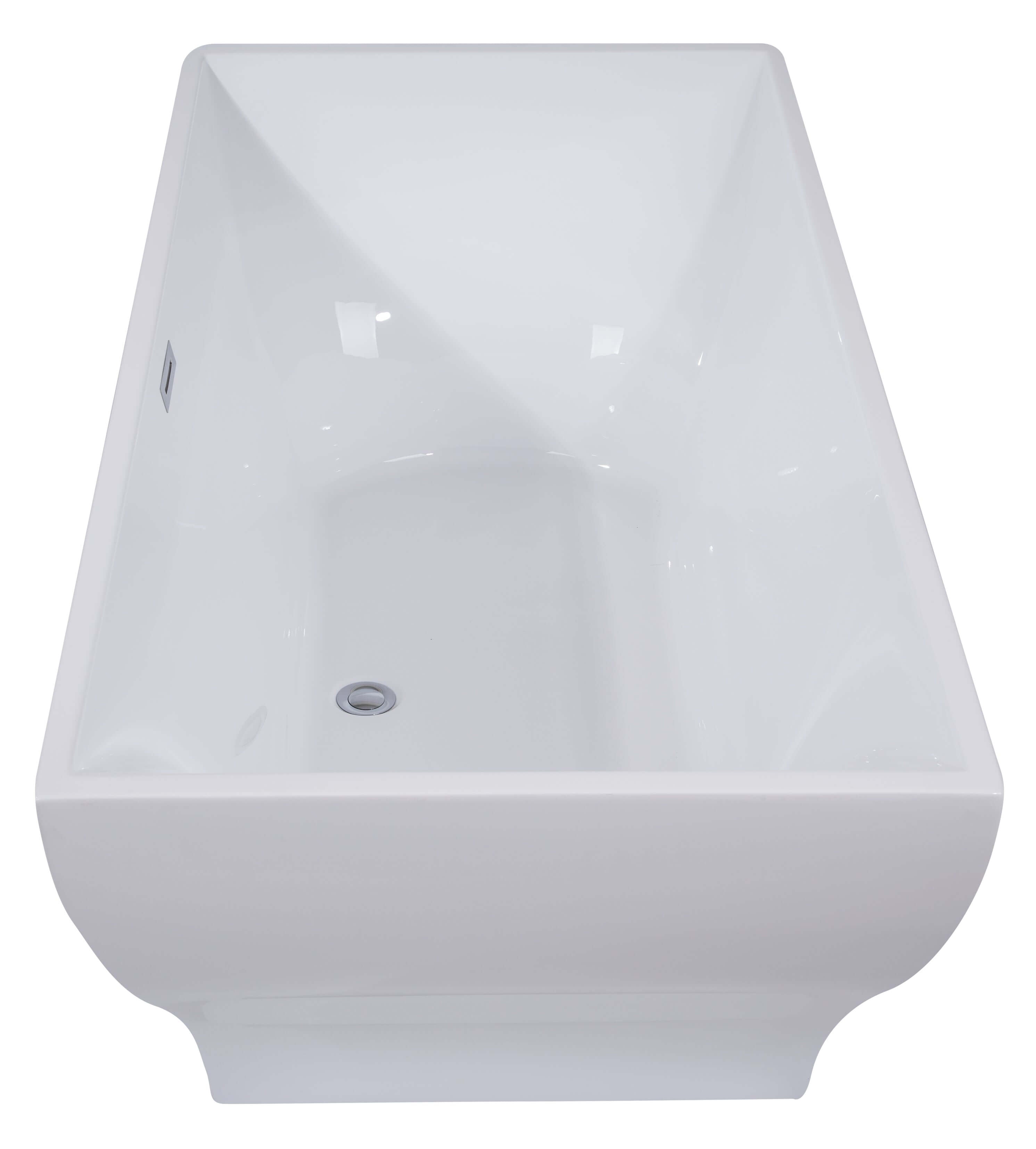 Alternate Image for ALFI brand 67" Acrylic Free Standing Rectangle Soaking Bathtub, White, AB8840