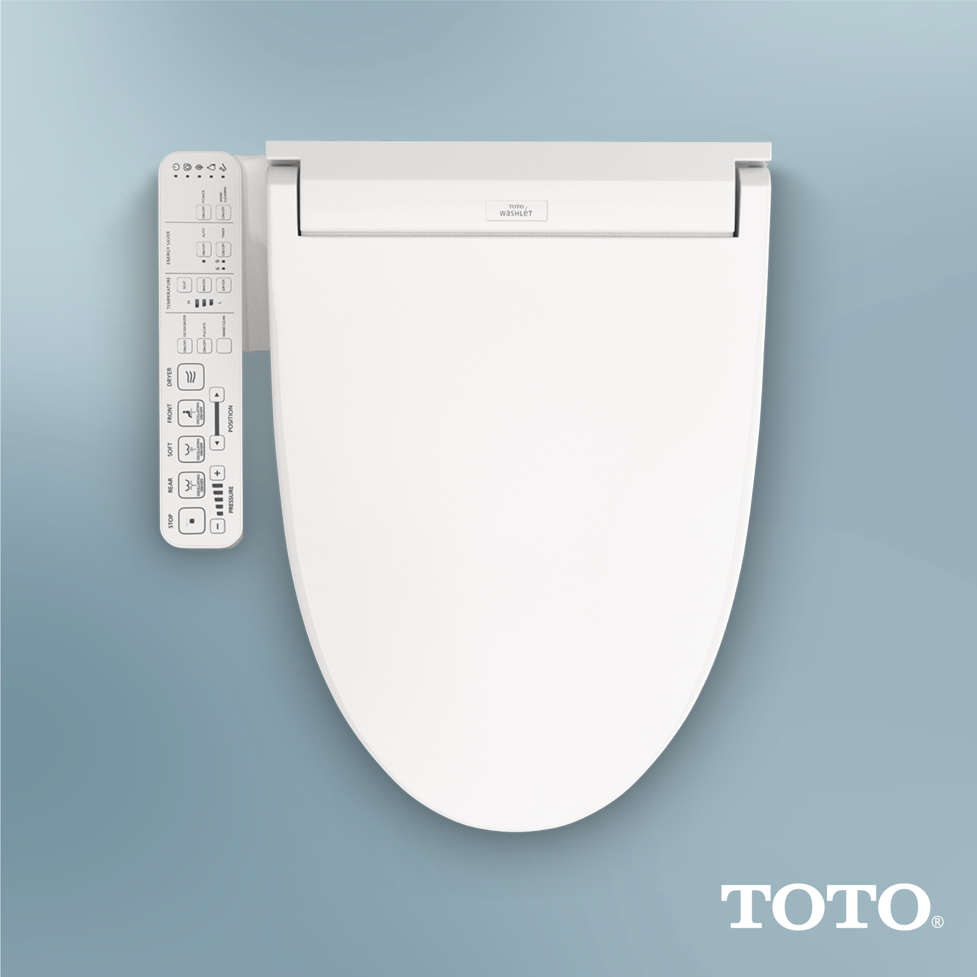 Alternate Image for TOTO WASHLET C2 Electronic Bidet Toilet Seat with PREMIST and EWATER+ Wand Cleaning, Elongated, Cotton White, Plastic, SW3074#01