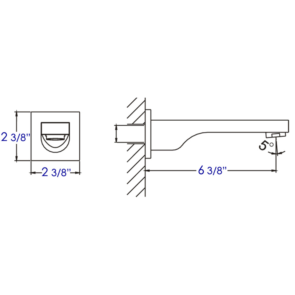 ALFI brand Brass, AB9201-PC Polished Chrome Wallmounted Tub Filler Bathroom Spout