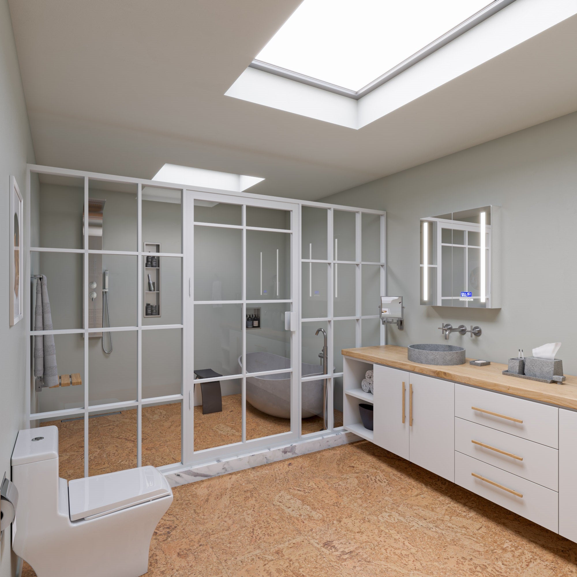 Alternate Image for ALFI brand 16.75" x 16.75" Round Above Mount Concrete Bathroom Sink, Gray Matte, No Faucet Hole, ABCO17R