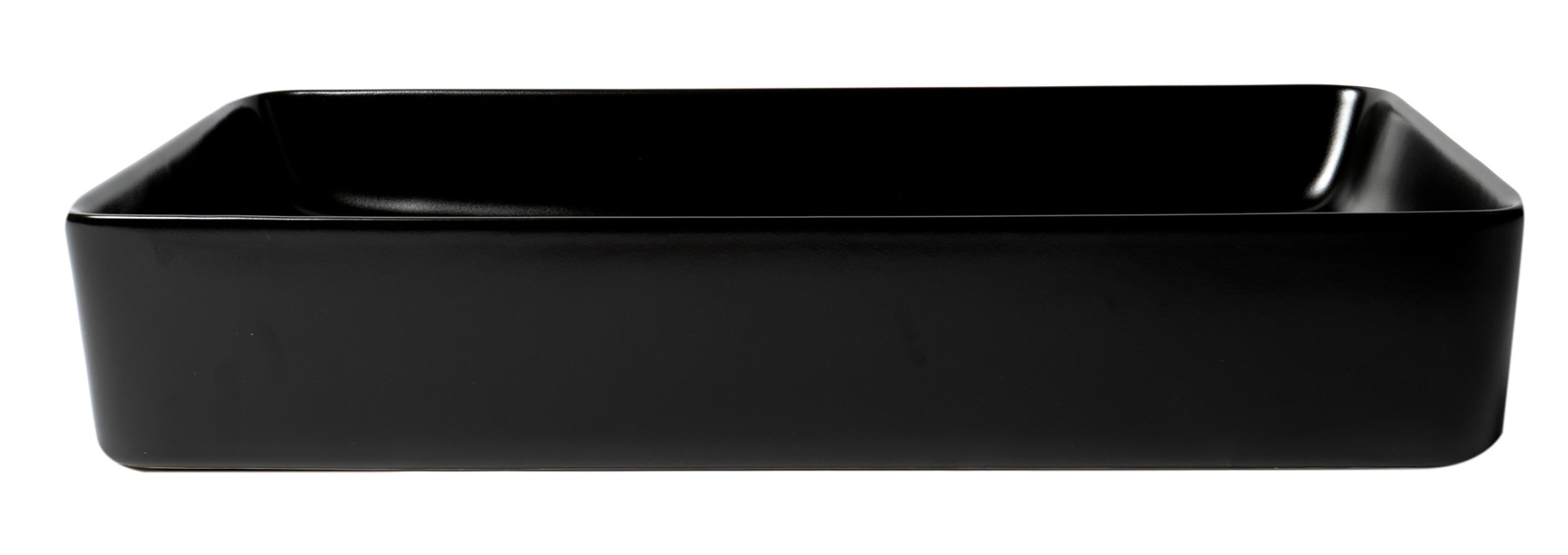 Alternate Image for ALFI brand 24" x 13.63" Rectangle Above Mount Porcelain Bathroom Sink, Black Matte, No Faucet Hole, ABC902-BM