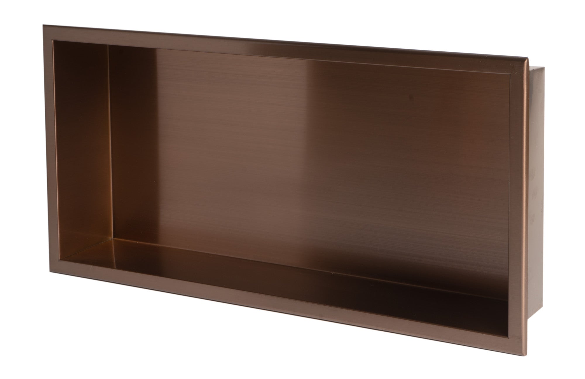 Alternate Image for ALFI brand ABNP2412-BC 24" x 12" Brushed Copper PVD Stainless Steel Horizontal Single Shelf Shower Niche, 20 Gauge