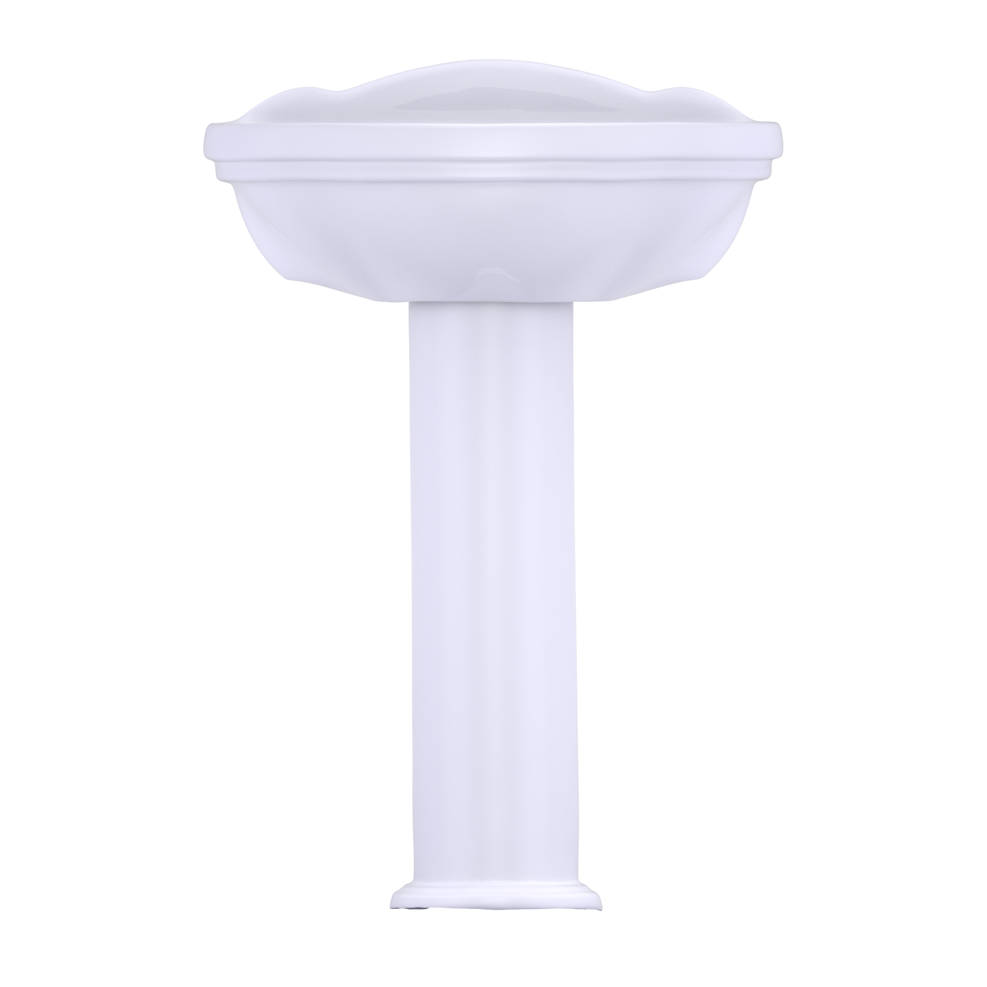 TOTO Whitney Oval Pedestal Bathroom Sink for Single Hole Faucets, Cotton White, Vitreous China, LPT754#01