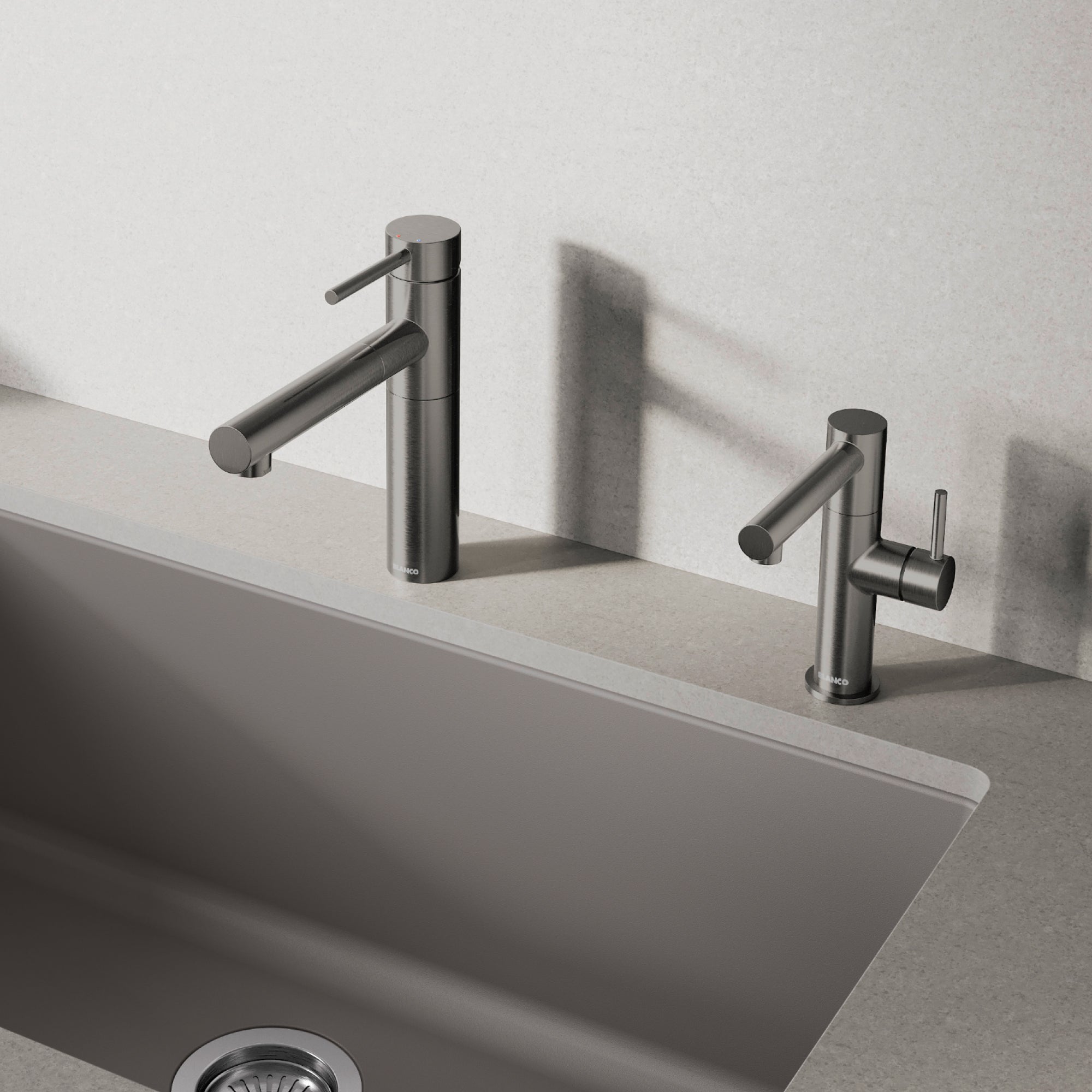 Blanco Alta II Low Arc Beverage Faucet, RO Compatible, Satin Dark Steel, 1.5 GPM, Brass, 527567