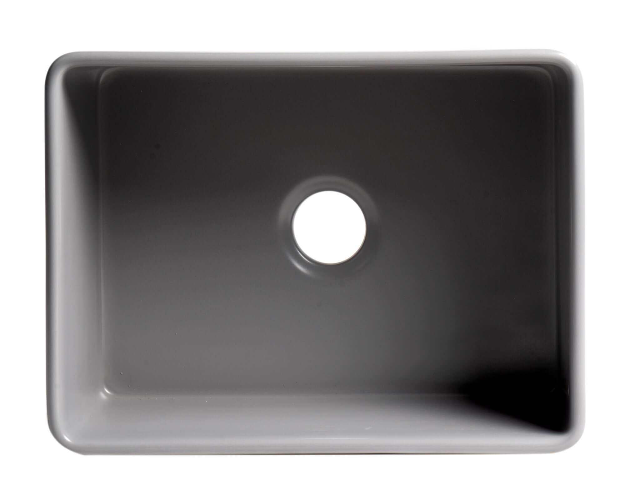 Alternate Image for ALFI brand 24" Fireclay Farmhouse Sink, Gray Matte, No Faucet Hole, ABF2418-GM