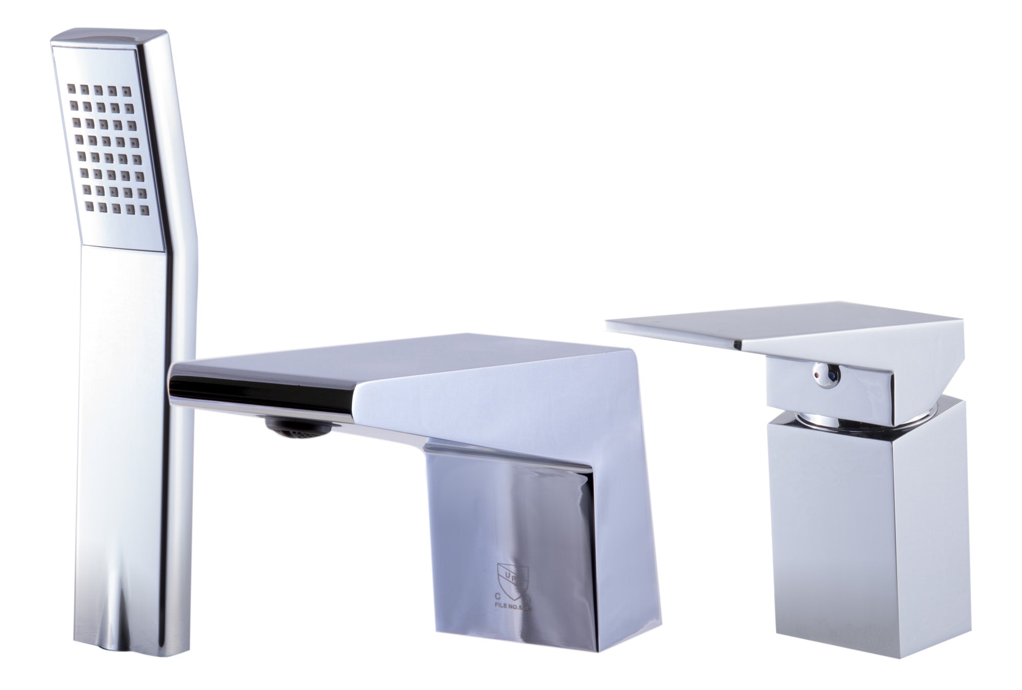 Alternate Image for ALFI brand Brass, AB2464-PC Polished Chrome Deck Mounted 3 Hole Tub Filler & Shower Head