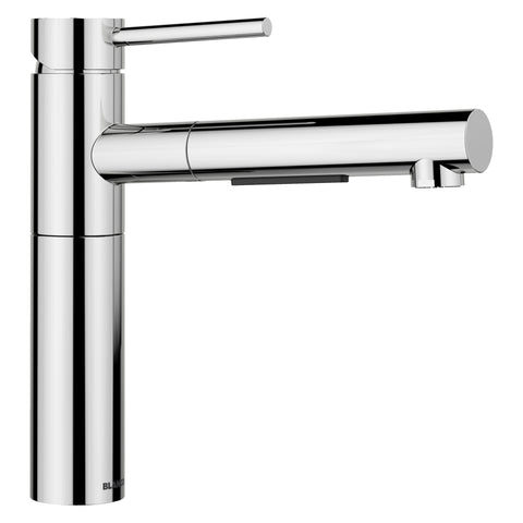Blanco Alta II Low Arc Pull-Out Dual-Spray Kitchen Faucet, Chrome, 1.5 GPM, Brass, 527558