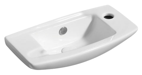 ALFI brand 20.25" x 9.88" Rectangle Wall Mount Porcelain Bathroom Sink, White, 1 Faucet Hole, ABC115