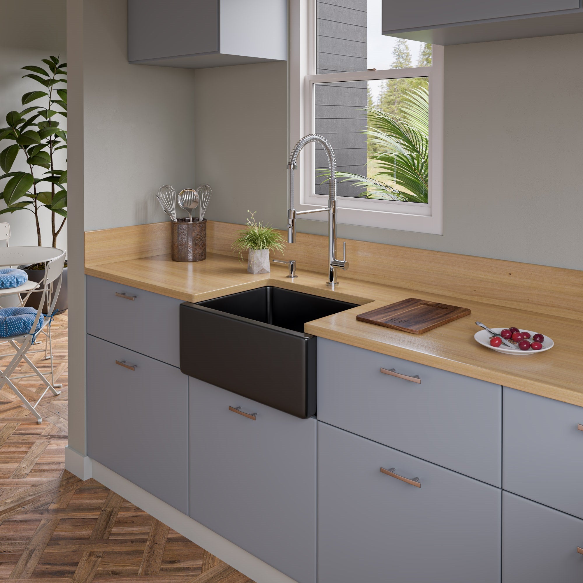 Alternate Image for ALFI brand 1.8 GPM Lever Gooseneck Spout Touch Kitchen Faucet, Modern, Gray, Polished Chrome, ABKF3732-PC