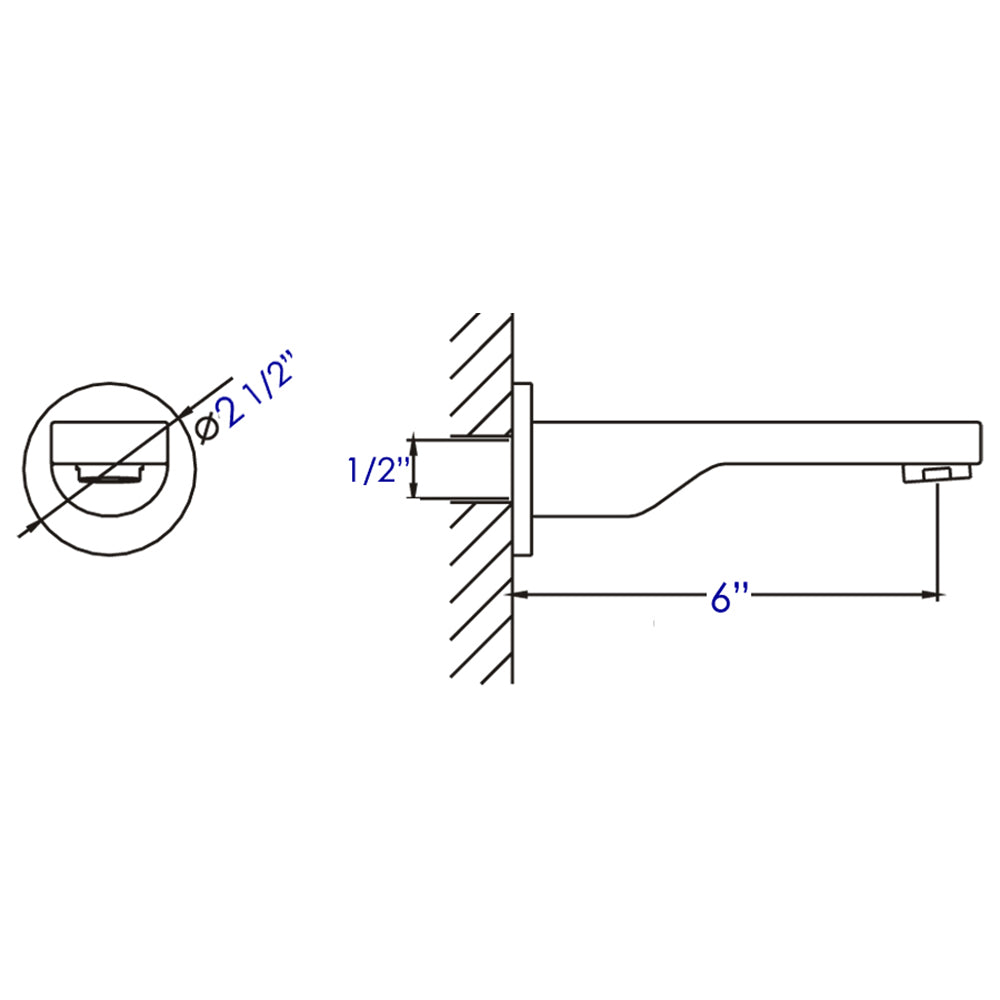ALFI brand Brass, AB2201-PC Polished Chrome Wallmounted Tub Filler Bathroom Spout
