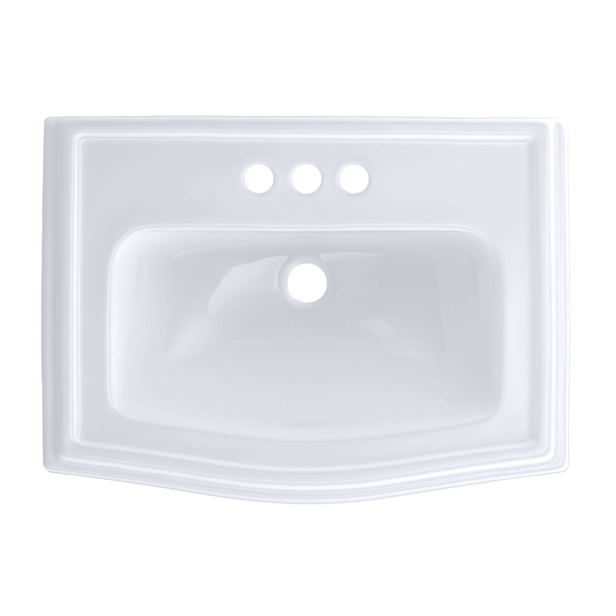 Alternate Image for TOTO Clayton Rectangular Self-Rimming Drop-In Bathroom Sink for 4 Inch Center Faucets, Cotton White, Vitreous China, LT781.4#01