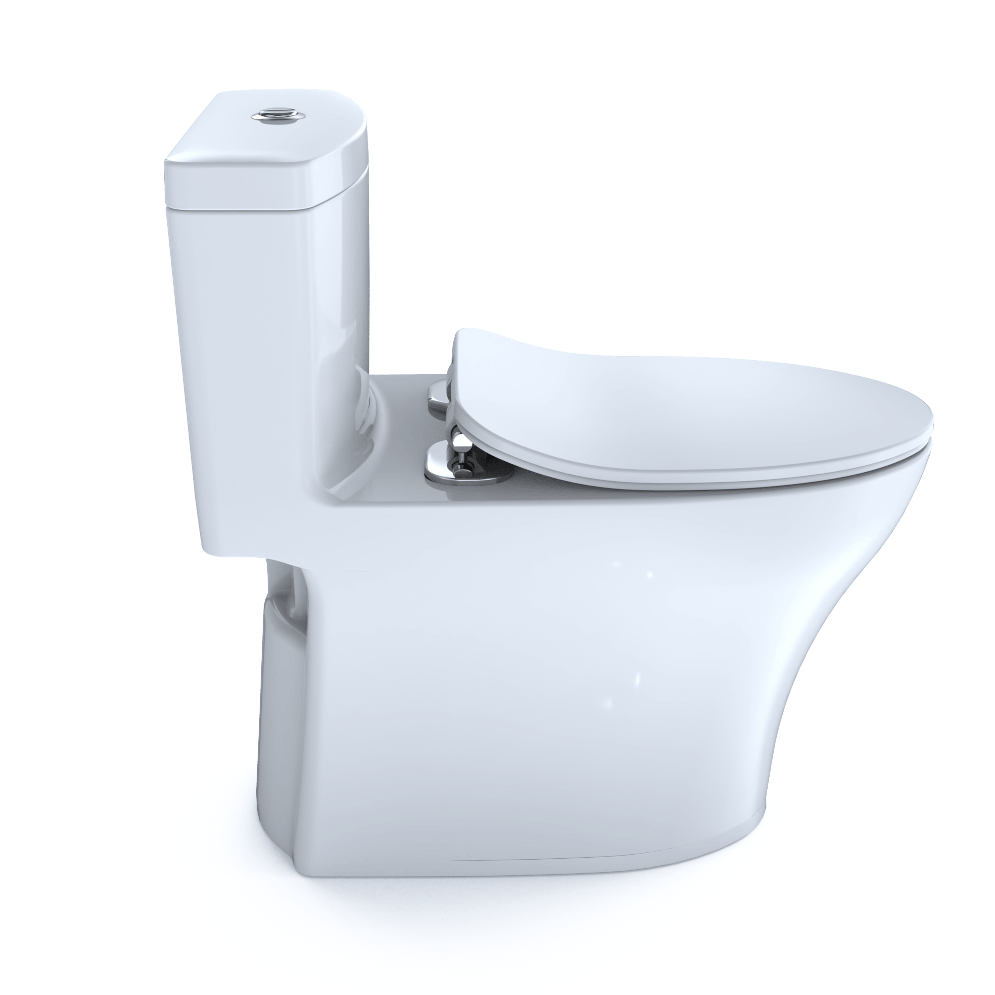 Alternate Image for TOTO Aquia IV One-Piece Elongated Dual Flush 1.28 and 0.9 GPF Universal Height, WASHLET+ Ready Toilet with CEFIONTECT, Cotton White- Vitreous China, MS646234CEMFGN#01