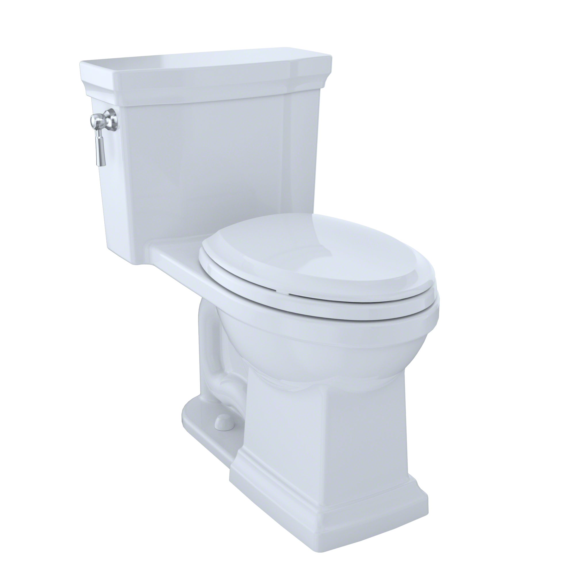 Alternate Image for TOTO Promenade II One-Piece Elongated 1.28 GPF Universal Height Toilet with CEFIONTECT and Right-Hand Trip Lever, Cotton White, Vitreous China, MS814224CEFRG#01