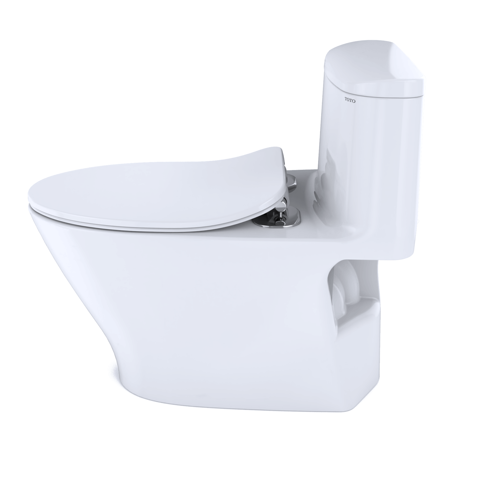 Alternate Image for TOTO Nexus One-Piece Elongated 1.28 GPF Universal Height Toilet with CEFIONTECT and SS234 SoftClose Seat, WASHLET+ Ready, Cotton White, Vitreous China, MS642234CEFG#01