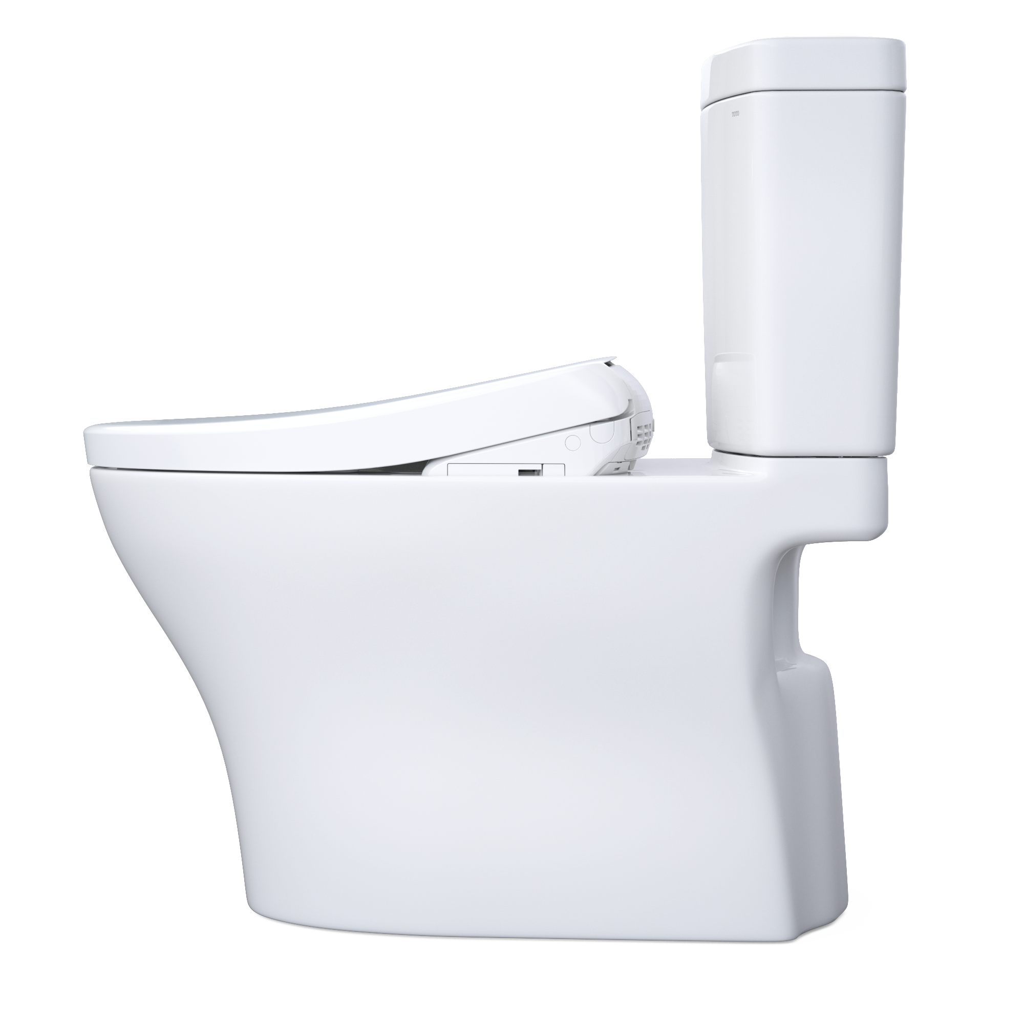 Alternate Image for TOTO WASHLET+ Aquia IV Two-Piece Elongated Dual Flush 1.28 and 0.9 GPF Toilet with Auto Flush S7A Contemporary Bidet Seat, Cotton White, Vitreous China|Plastic, MW4464736CEMFGNA#01