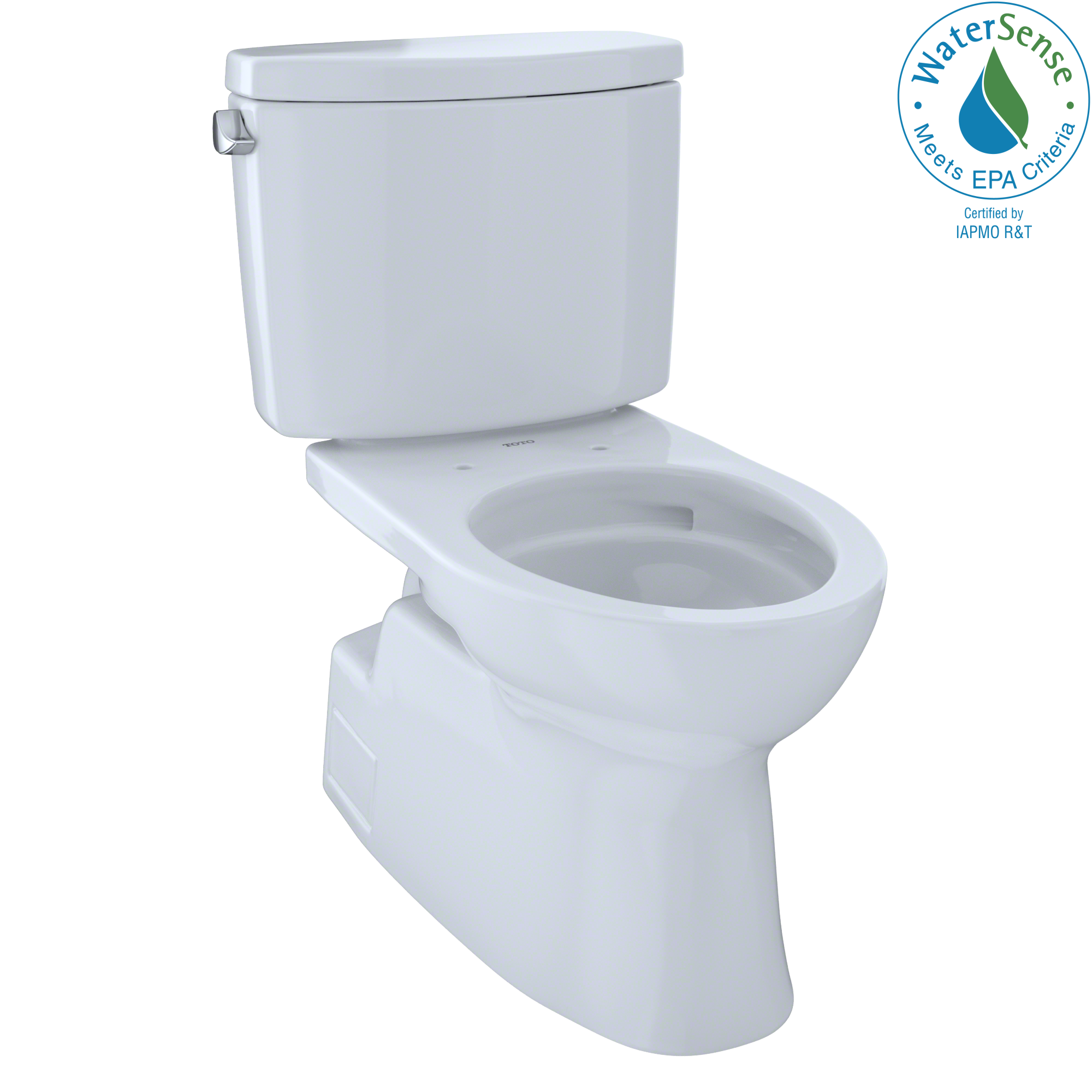 TOTO Vespin II Two-Piece Elongated 1.28 GPF Universal Height Skirted Design Toilet with CEFIONTECT, Cotton White, Vitreous China, CST474CEFG#01