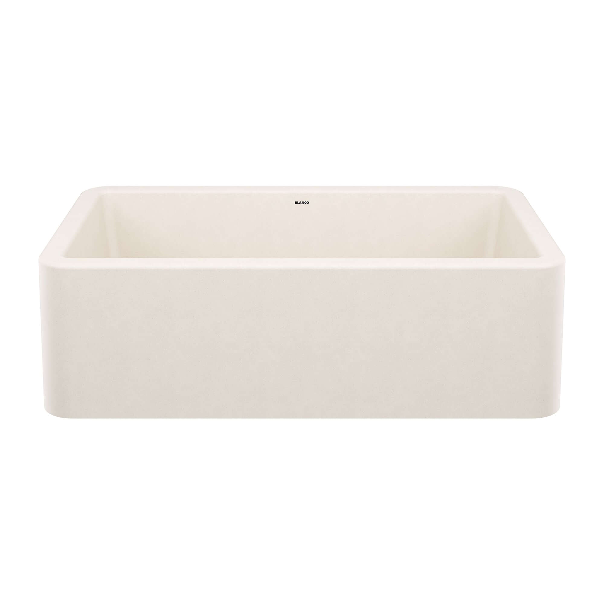Blanco Ikon 33" Silgranit Farmhouse Sink, Soft White, No Faucet Hole, 443077