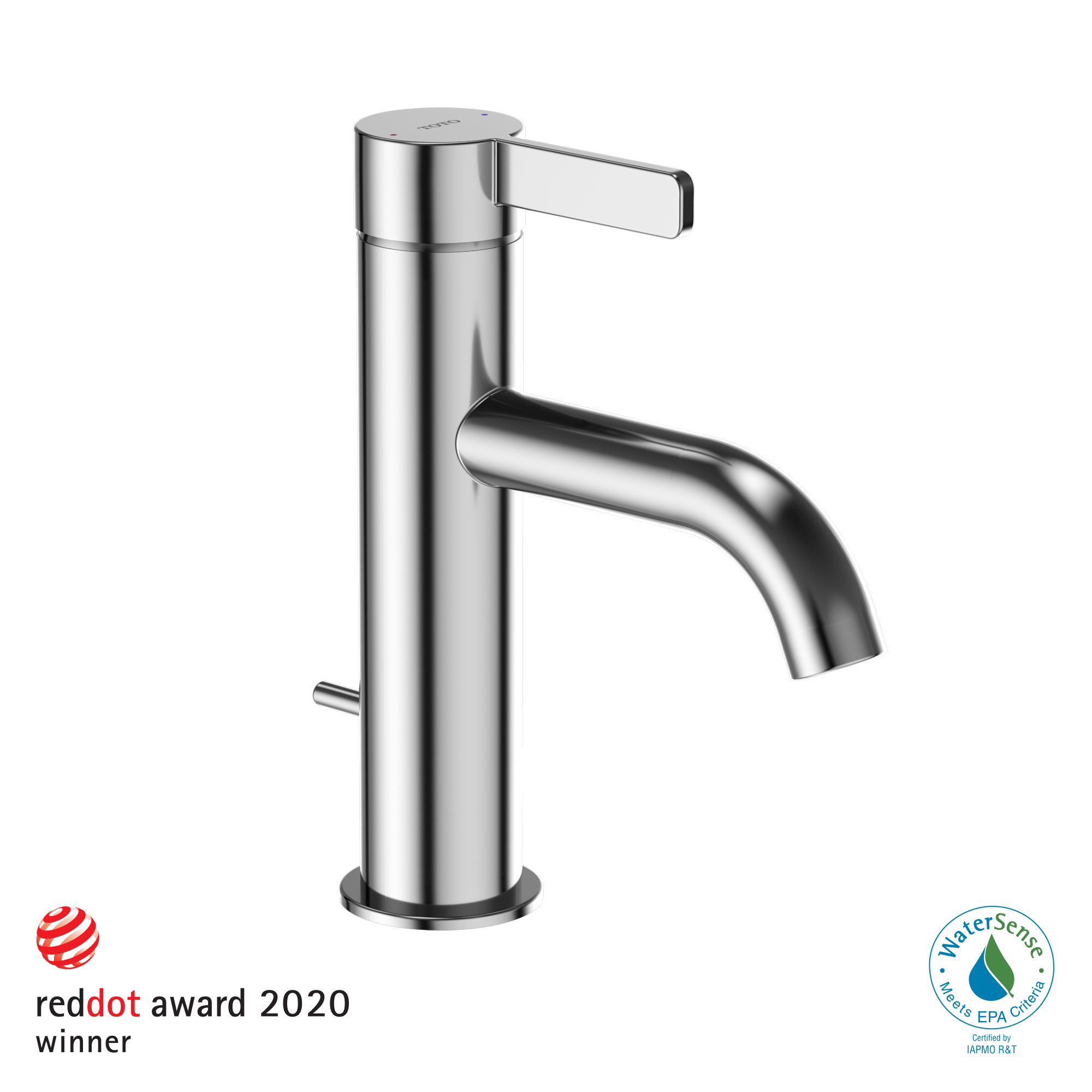 Alternate Image for TOTO GF Series 1.2 GPM Single Handle Bathroom Sink Faucet with COMFORT GLIDE Technology and Drain Assembly, Polished Chrome, Stainless Steel, TLG11301U#CP