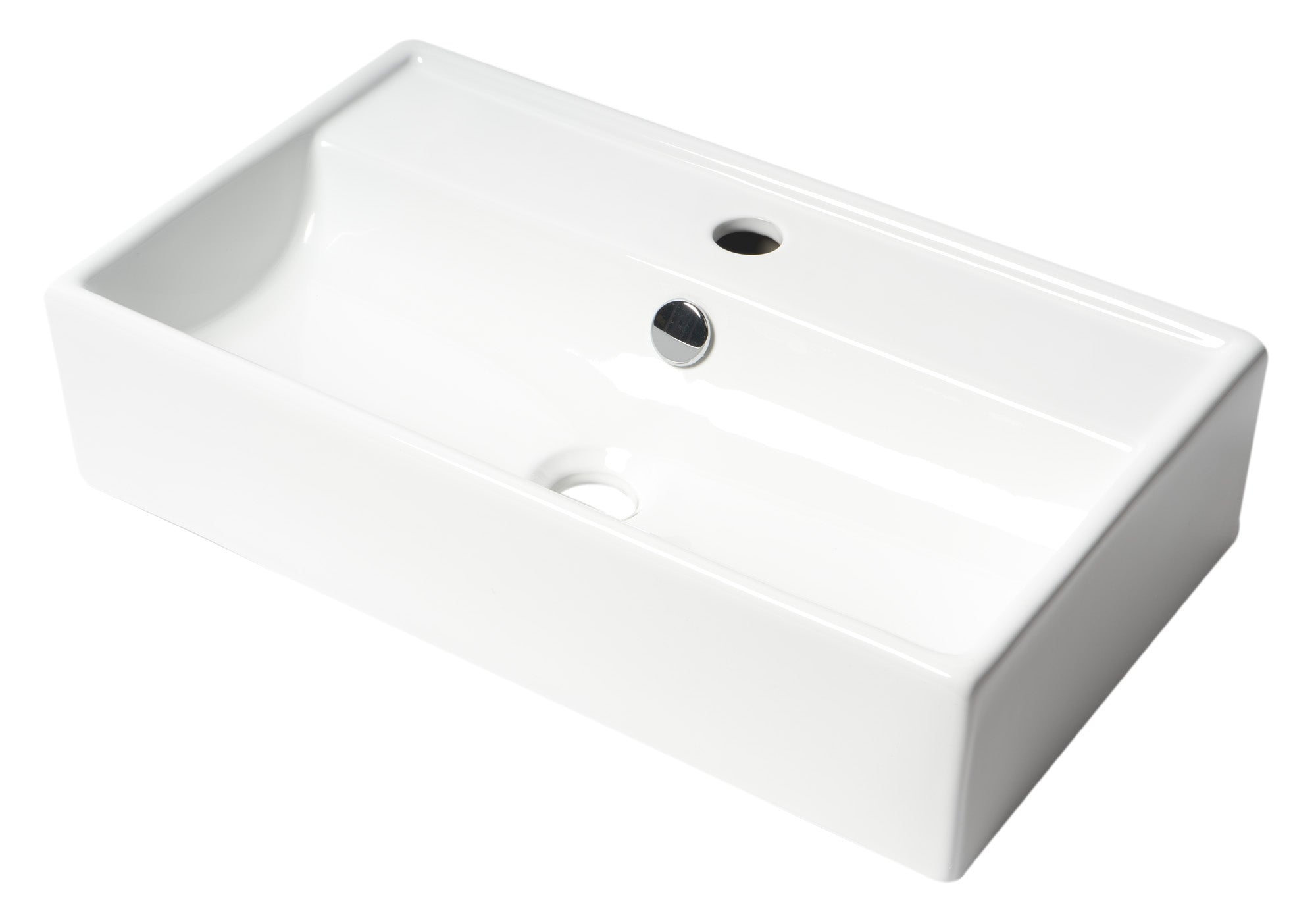 Alternate Image for ALFI brand 21.38" x 12.25" Rectangle Wall Mount Porcelain Bathroom Sink, White, 1 Faucet Hole, ABC122