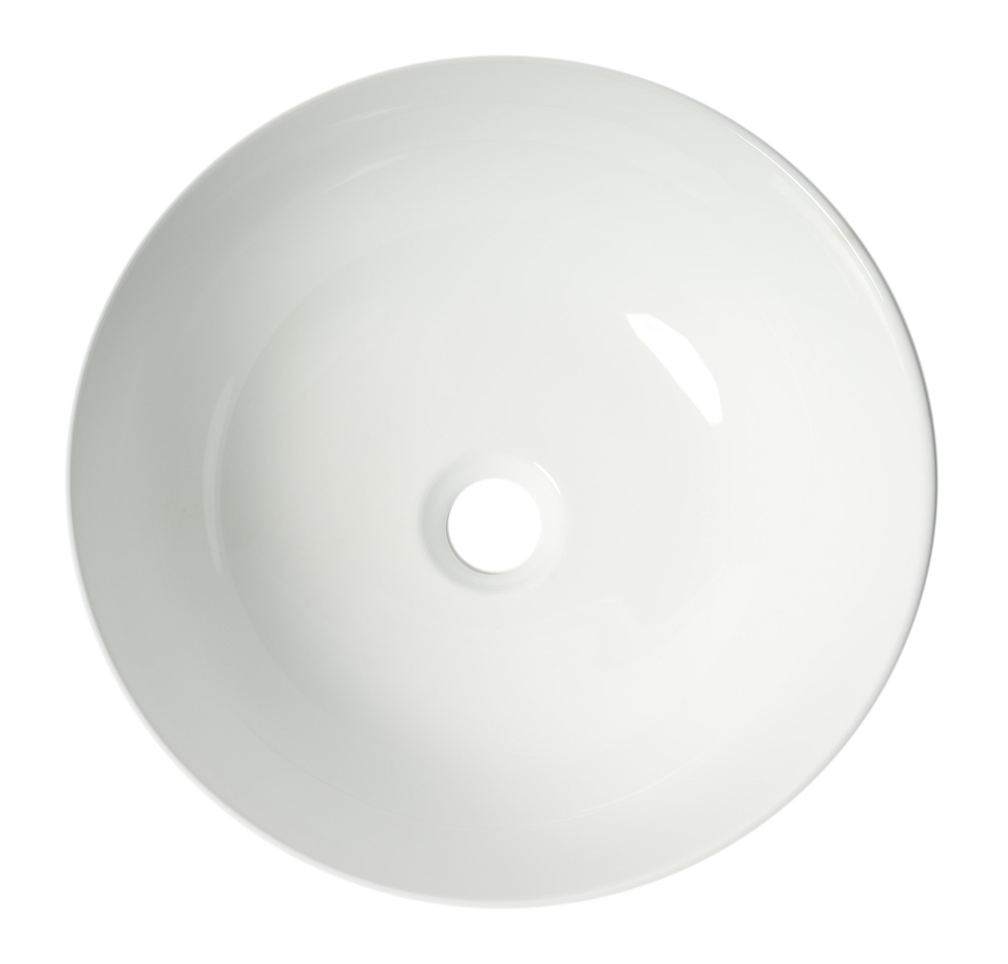 Alternate Image for ALFI brand 15.13" x 15.13" Round Above Mount Porcelain Bathroom Sink, White, No Faucet Hole, ABC905