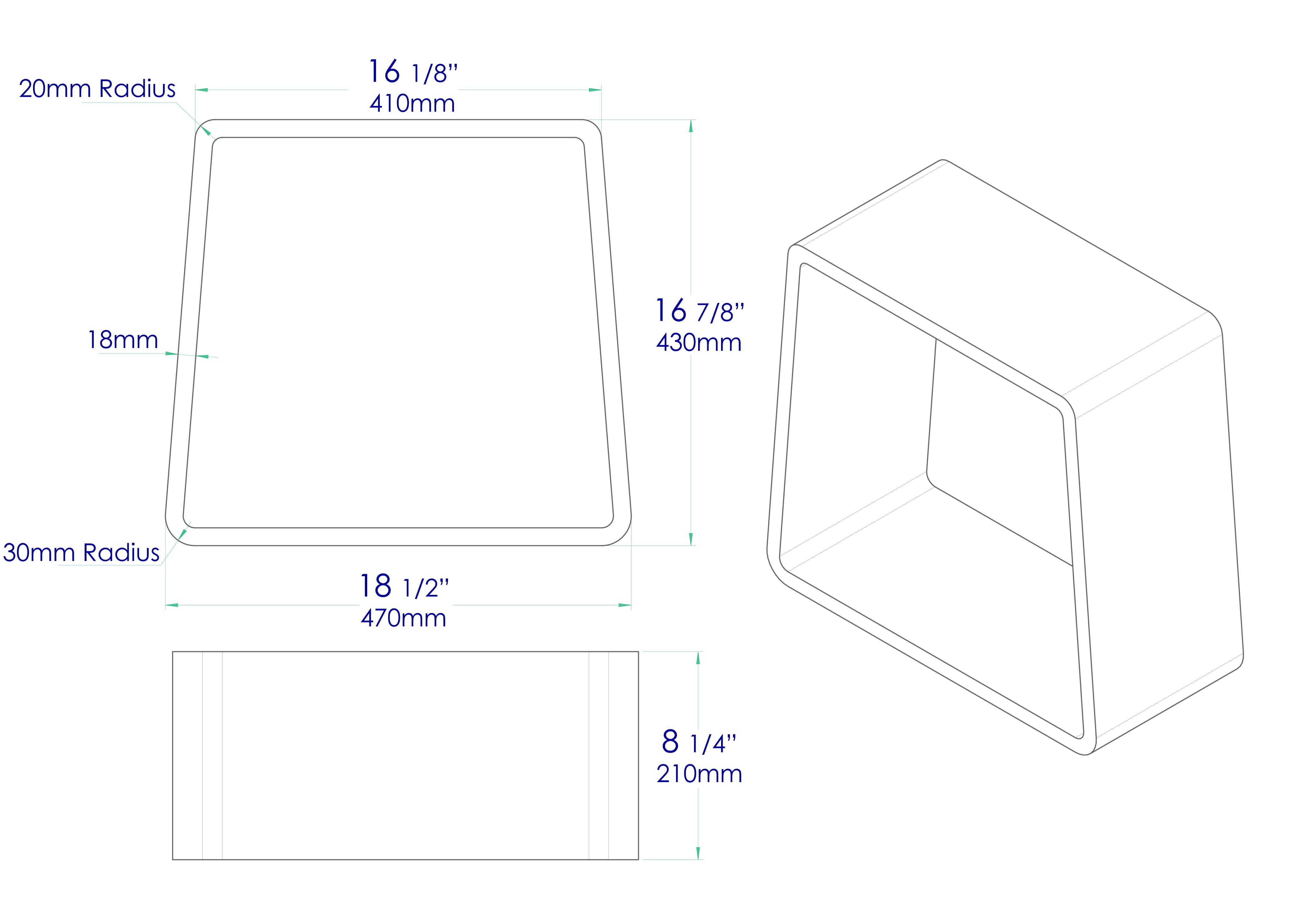 Alternative View of ALFI brand ABST55BM Black Matte Solid Surface Resin Bathroom / Shower Stool