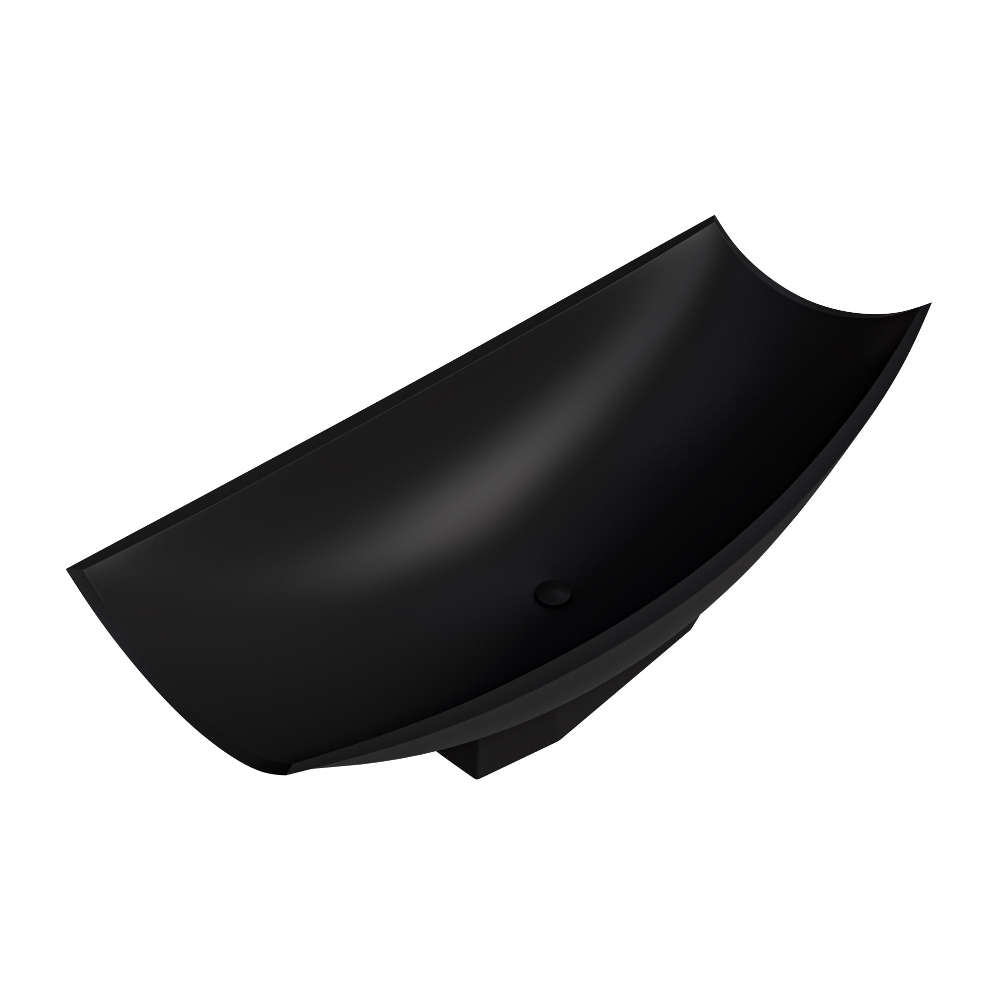 Alternate Image for ALFI brand 71" Solid Surface Resin Free Standing Oval Bathtub, Hammock Style, Black Matte, AB9992BM