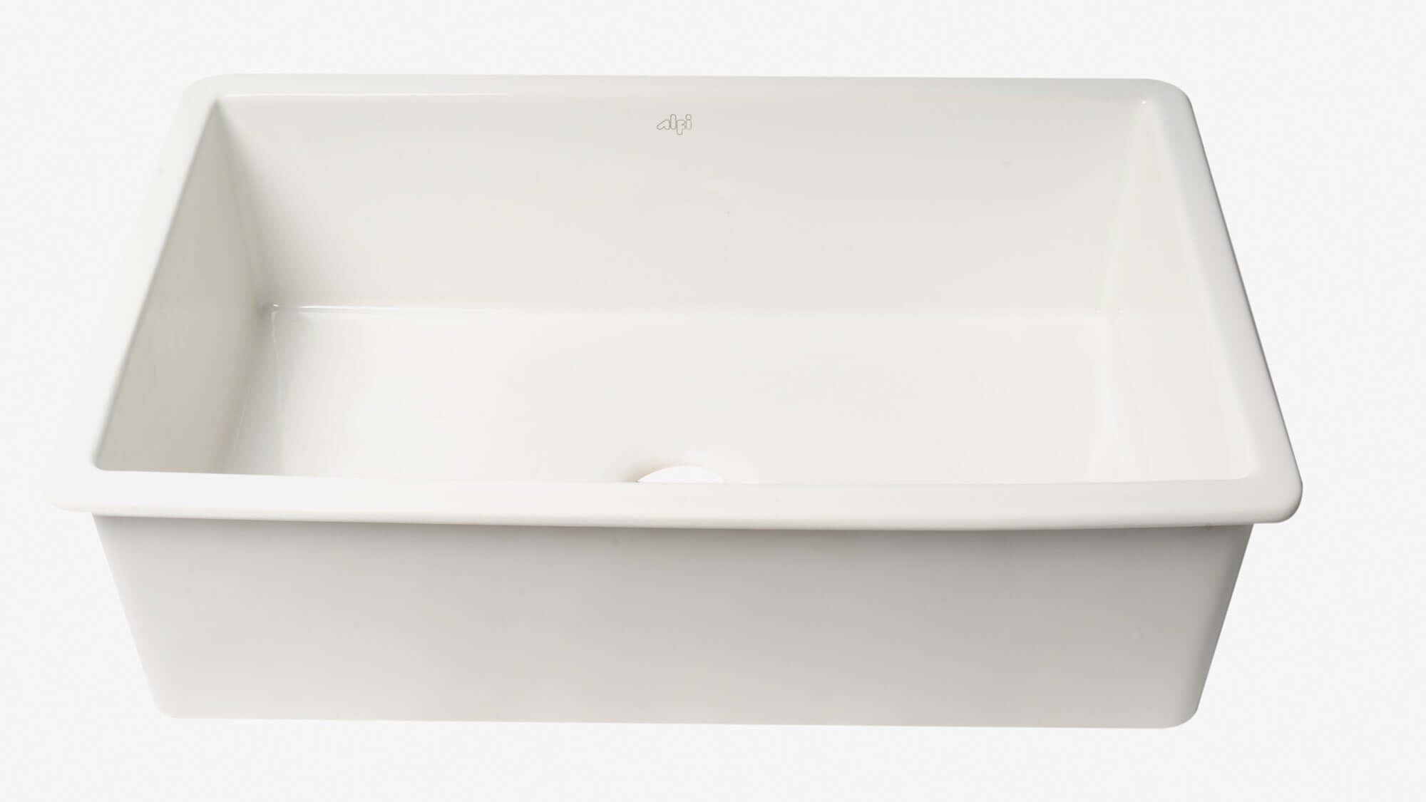Alternate Image for ALFI brand 32" Dual Mount Fireclay Kitchen Sink, White, No Faucet Hole, ABF3219SUD-W