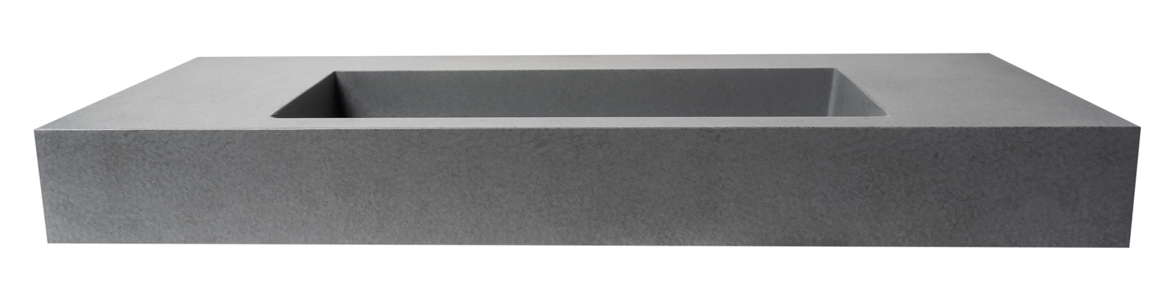 Alternate Image for ALFI brand 48" x 18.9" Rectangle Above Mount Concrete Bathroom Sink, Gray Matte, 1 Faucet Hole, ABCO48R