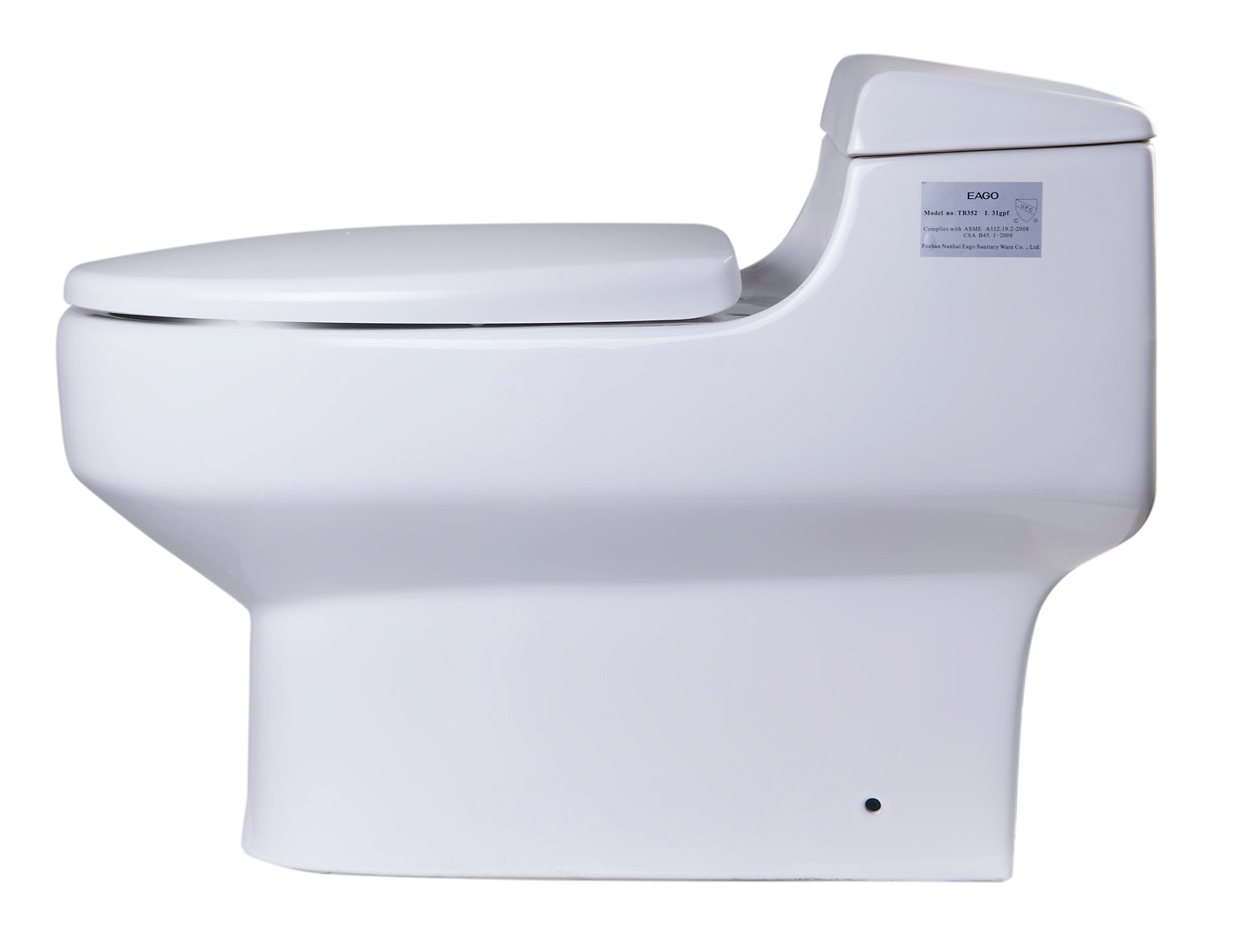 Alternate Image for EAGO Plastic, White, R-352SEAT Replacement Soft Closing Toilet Seat for TB352