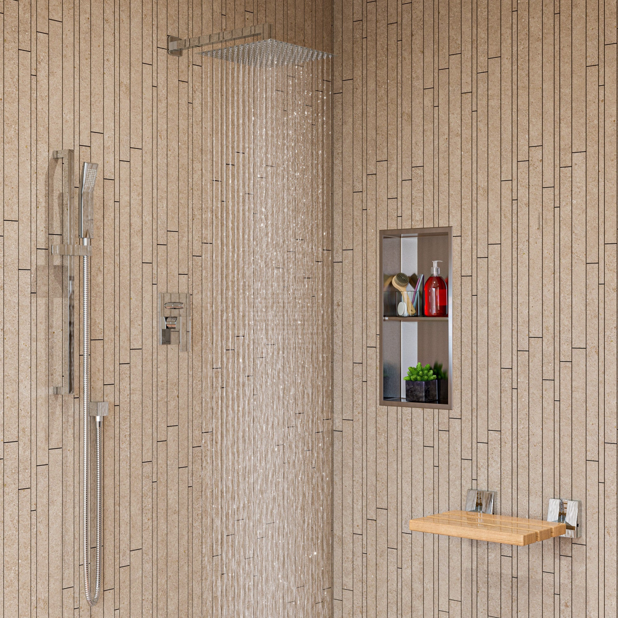 Alternate Image for ALFI brand RAIN12S-PSS Solid Polished Stainless Steel 12" Square Ultra Thin Rain Shower Head