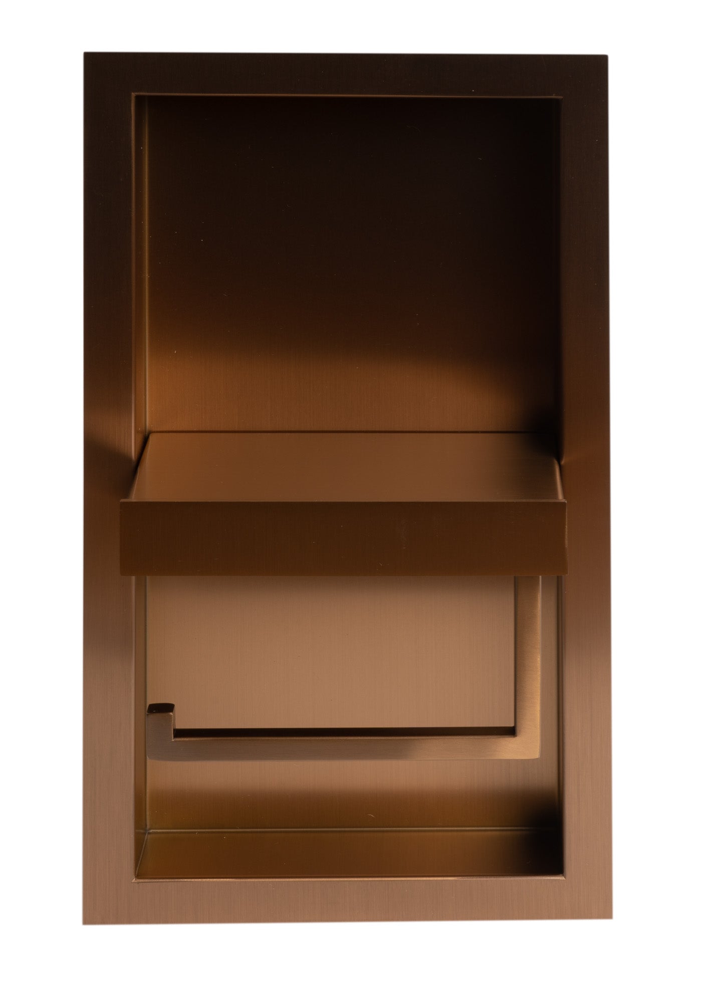 Alternate Image for ALFI brand ABTPNP88-BC Brushed Copper PVD Stainless Steel Recessed Toilet Paper Holder Niche, 19 Gauge