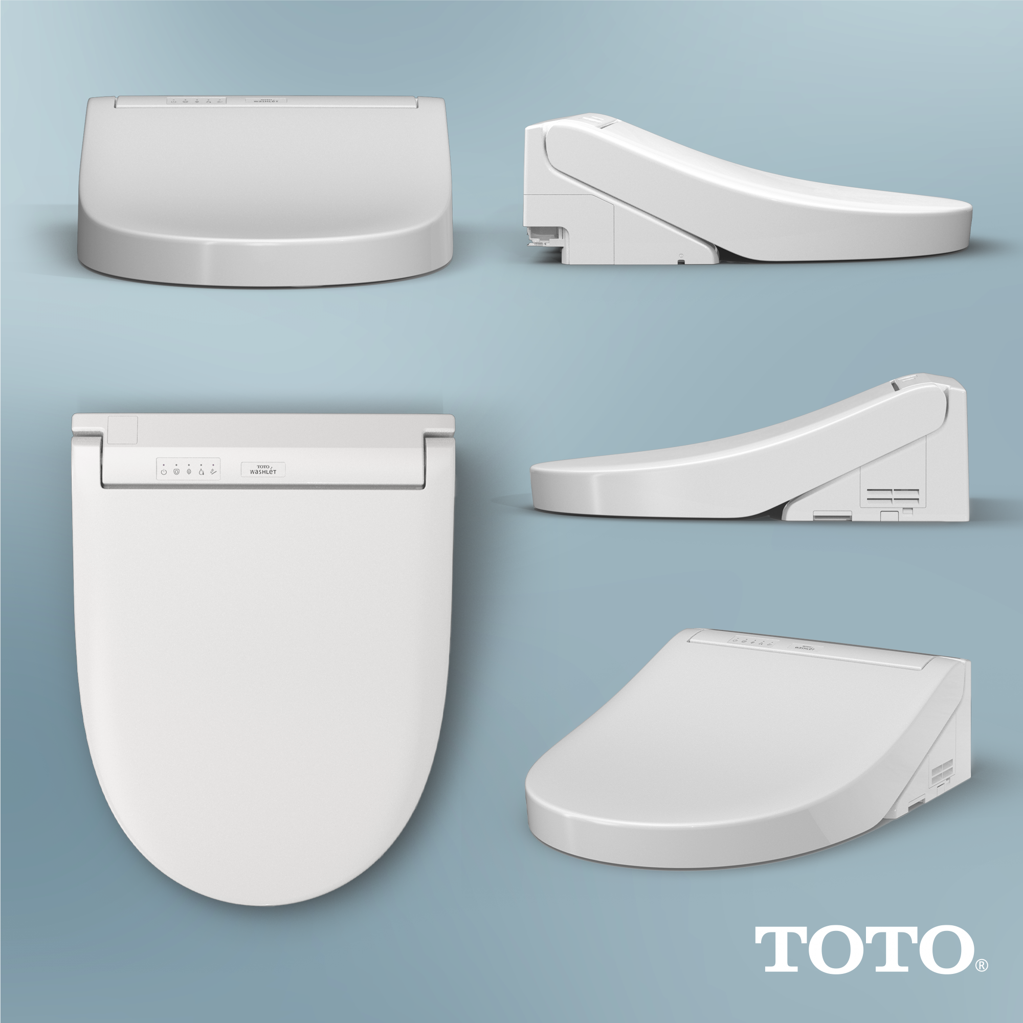 Alternate Image for TOTO WASHLET C5 Electronic Bidet Toilet Seat with PREMIST and EWATER+ Wand Cleaning, Round, Cotton White, Plastic, SW3083#01
