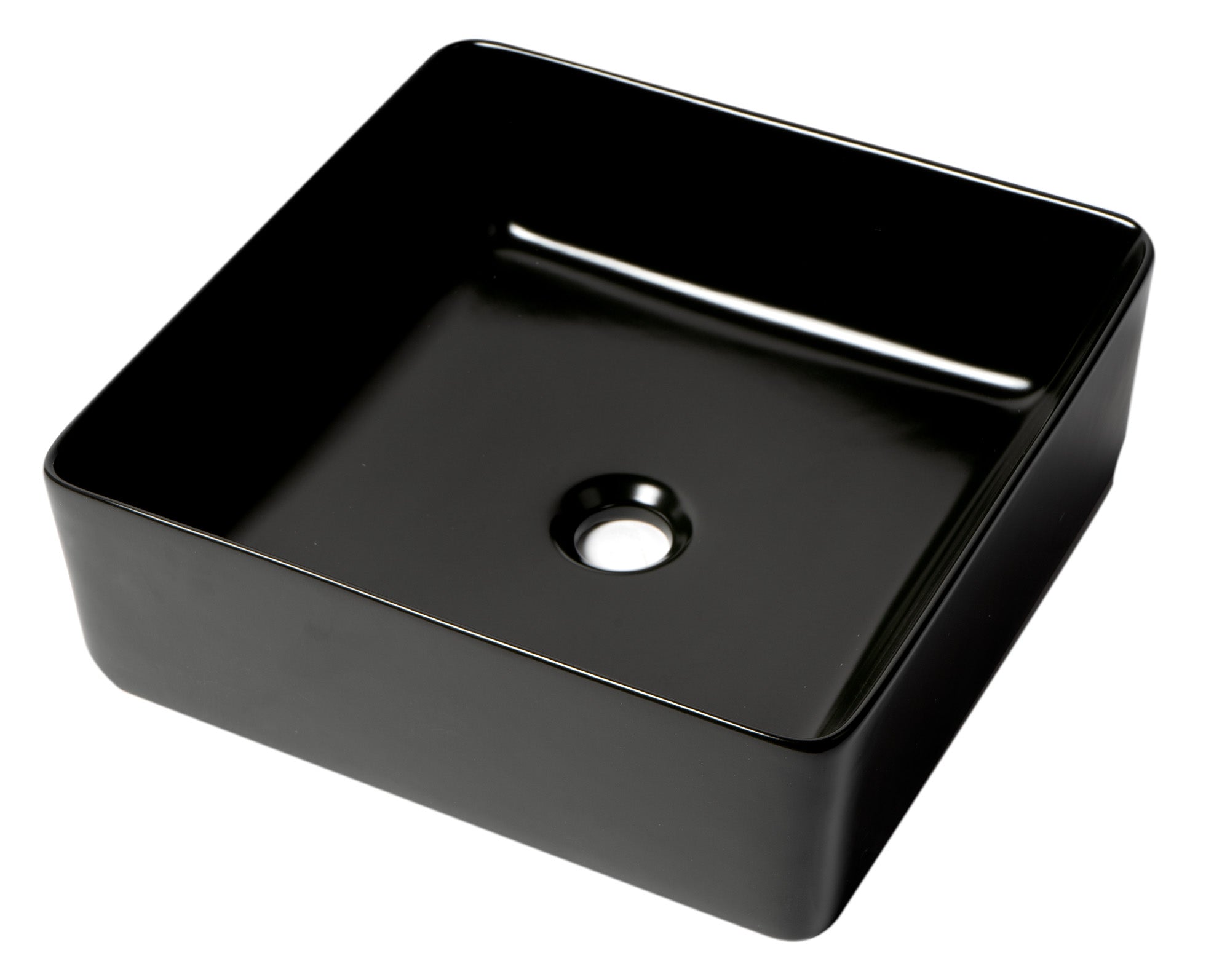 Alternate Image for ALFI brand 15.13" x 15.13" Square Above Mount Porcelain Bathroom Sink, Black Matte, No Faucet Hole, ABC903-BM